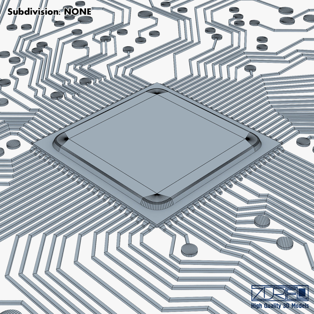 Electronic circuit board v 1 Low-poly 3D model_24