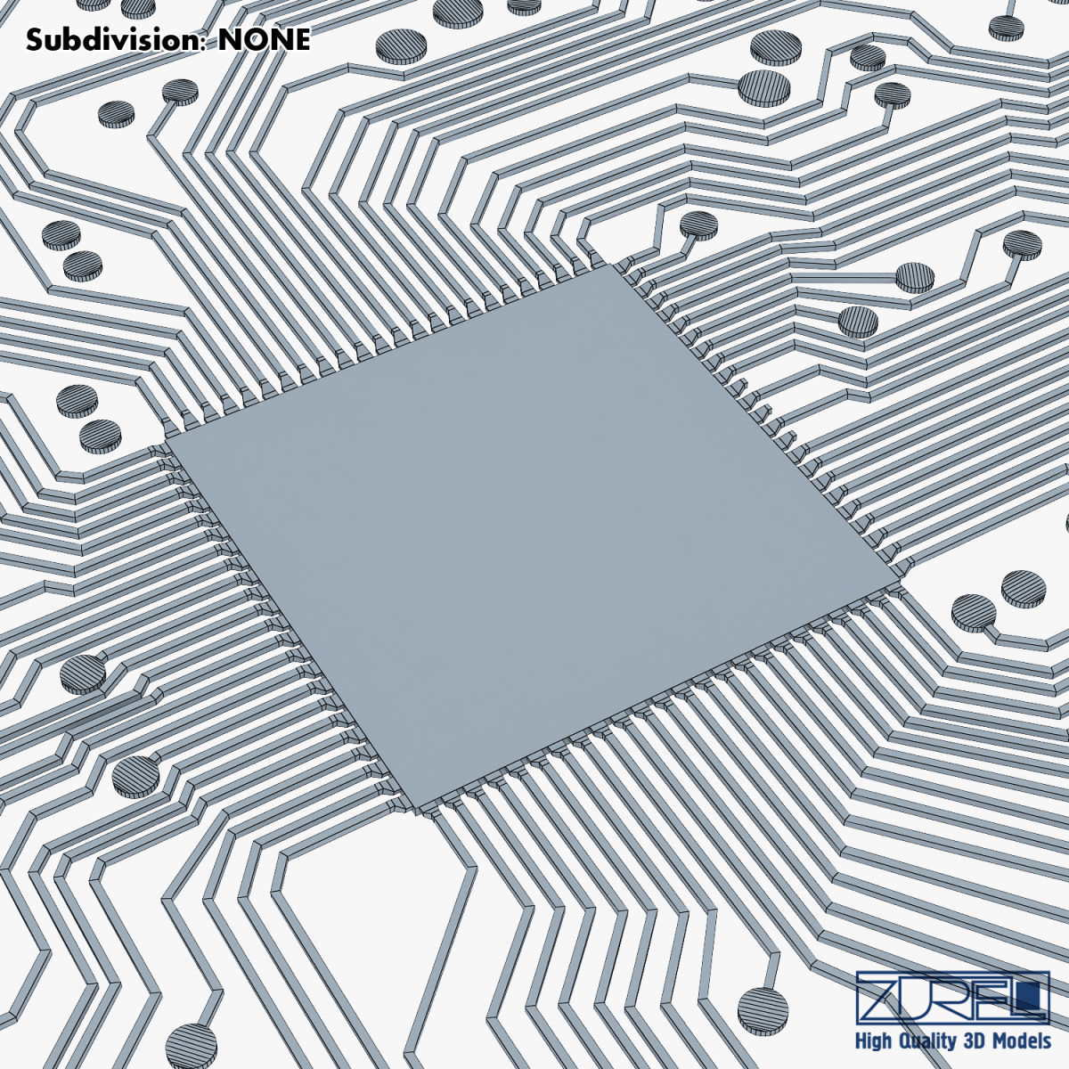 Electronic circuit board v 1 Low-poly 3D model_25