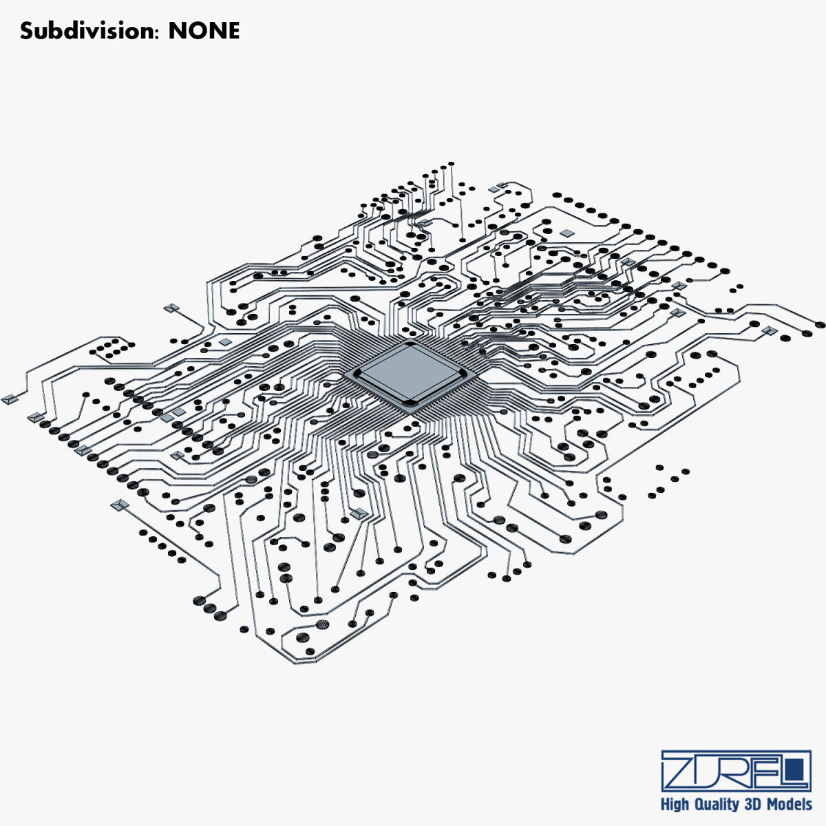 Electronic circuit board v 1 Low-poly 3D model_21