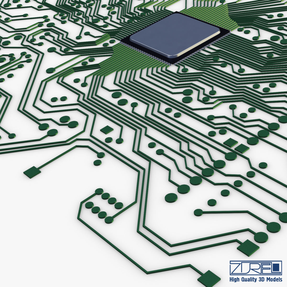 Electronic circuit board v 1 Low-poly 3D model_15