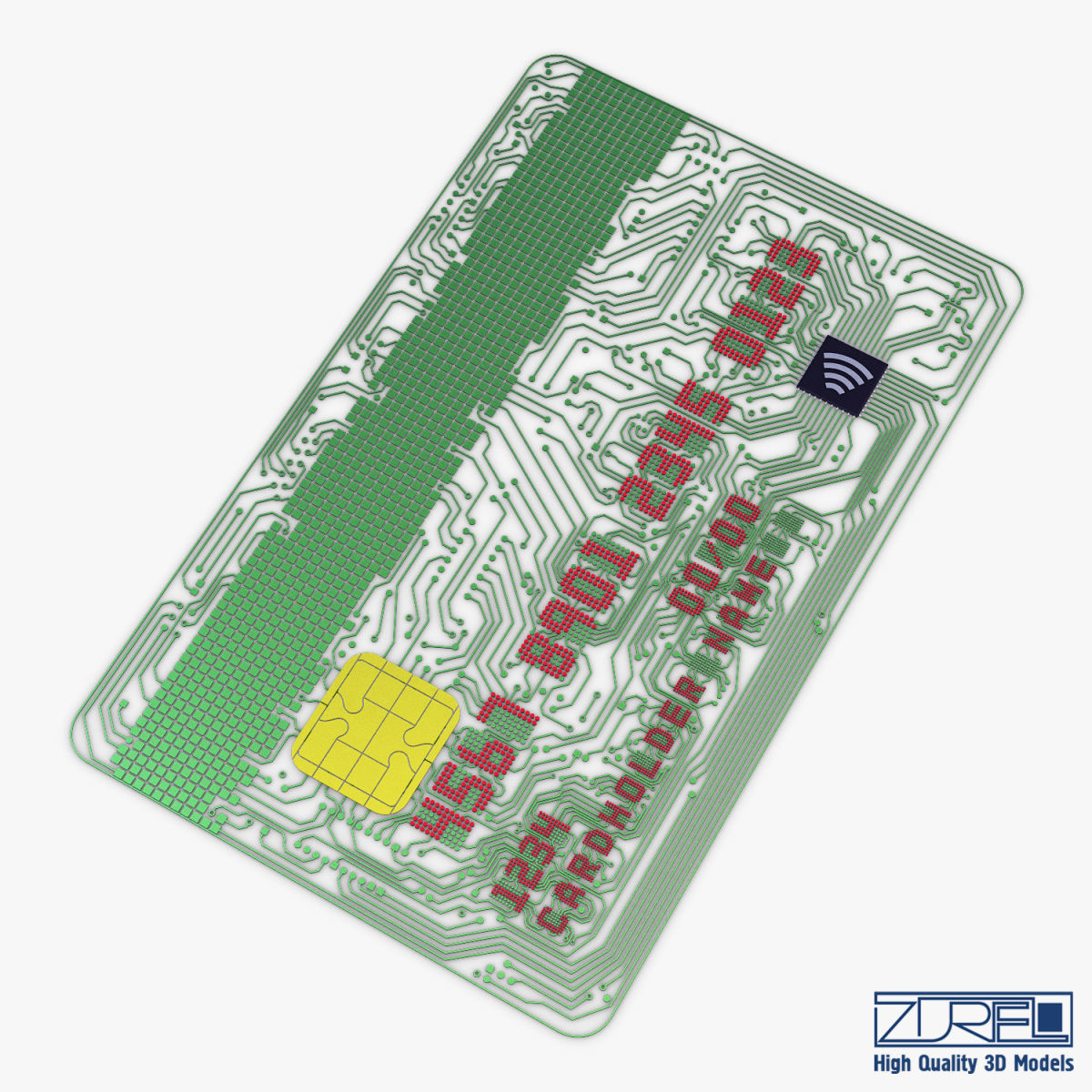 Electronic circuit bank card v 1 3D model_4