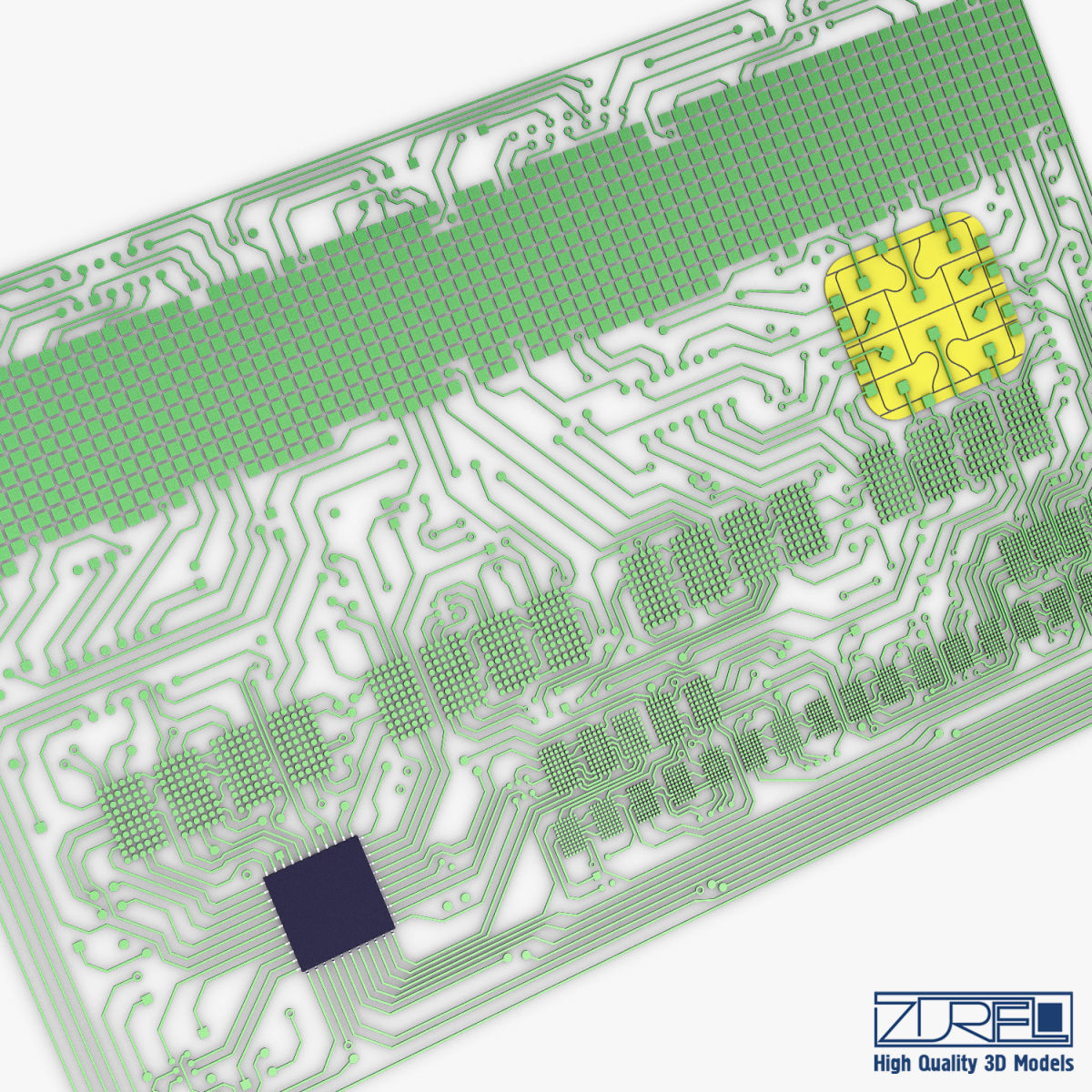 Electronic circuit bank card v 1 3D model_12
