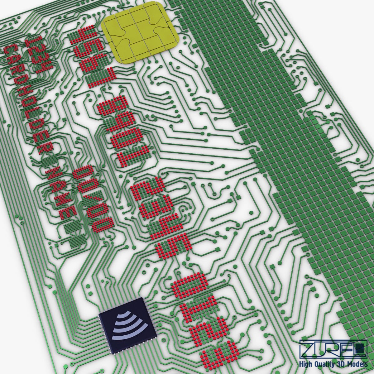 Electronic circuit bank card v 1 3D model_13
