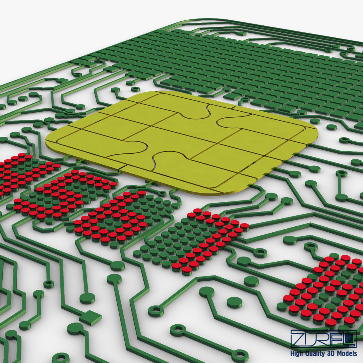 Electronic circuit bank card v 1 3D model_14