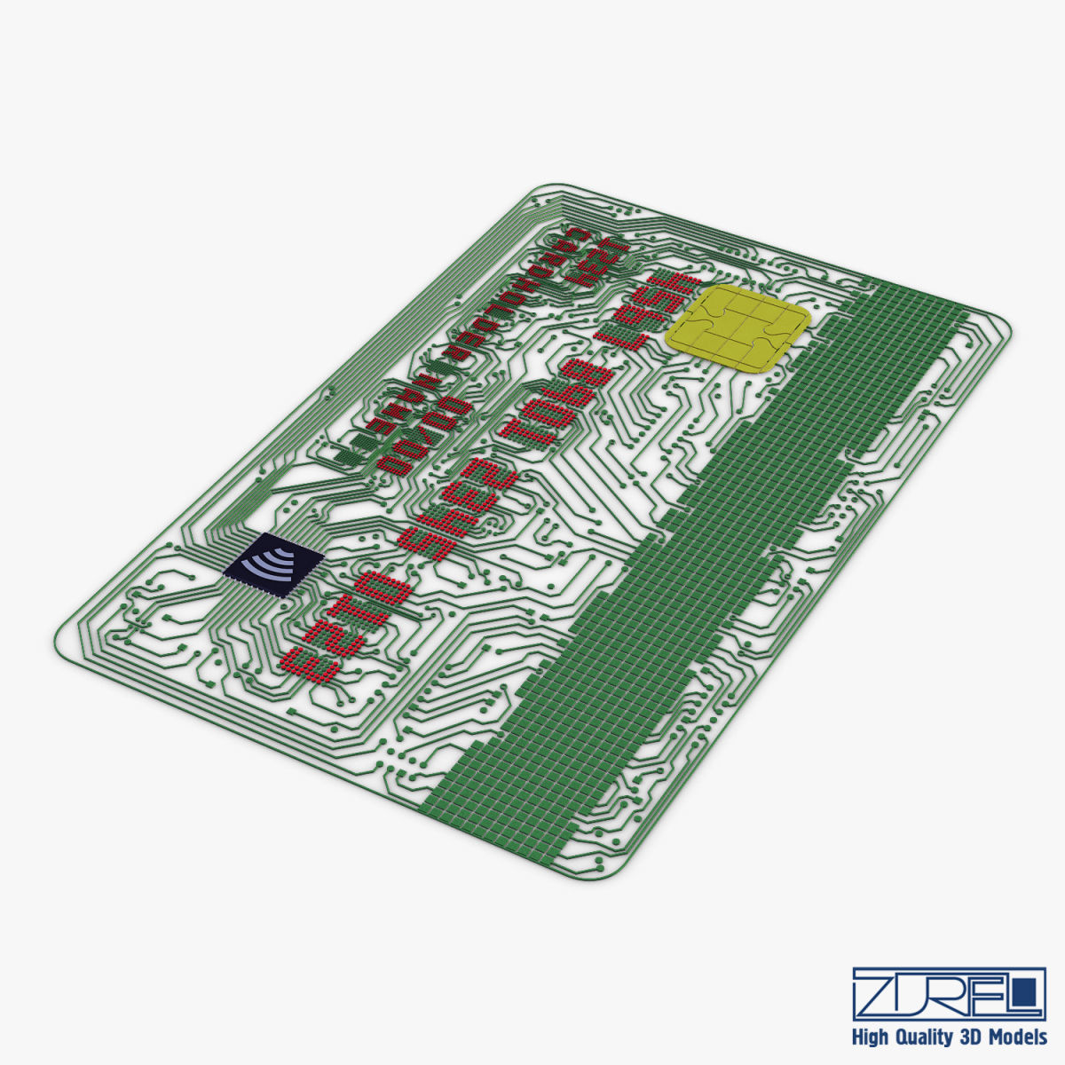 Electronic circuit bank card v 1 3D model_7