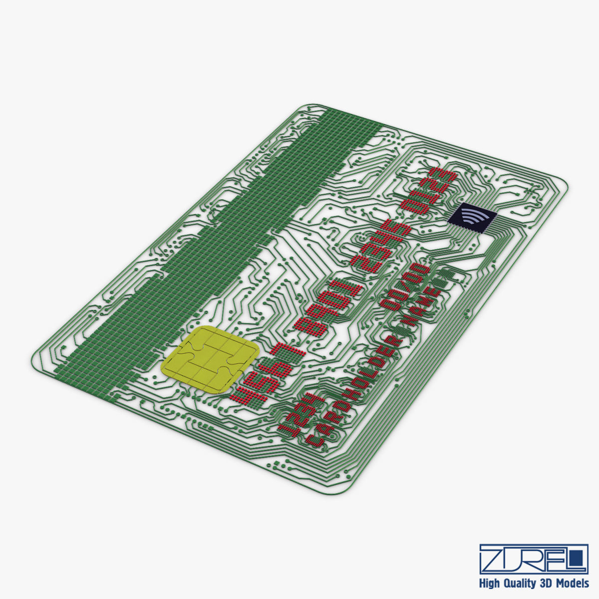 Electronic circuit bank card v 1 3D model_6