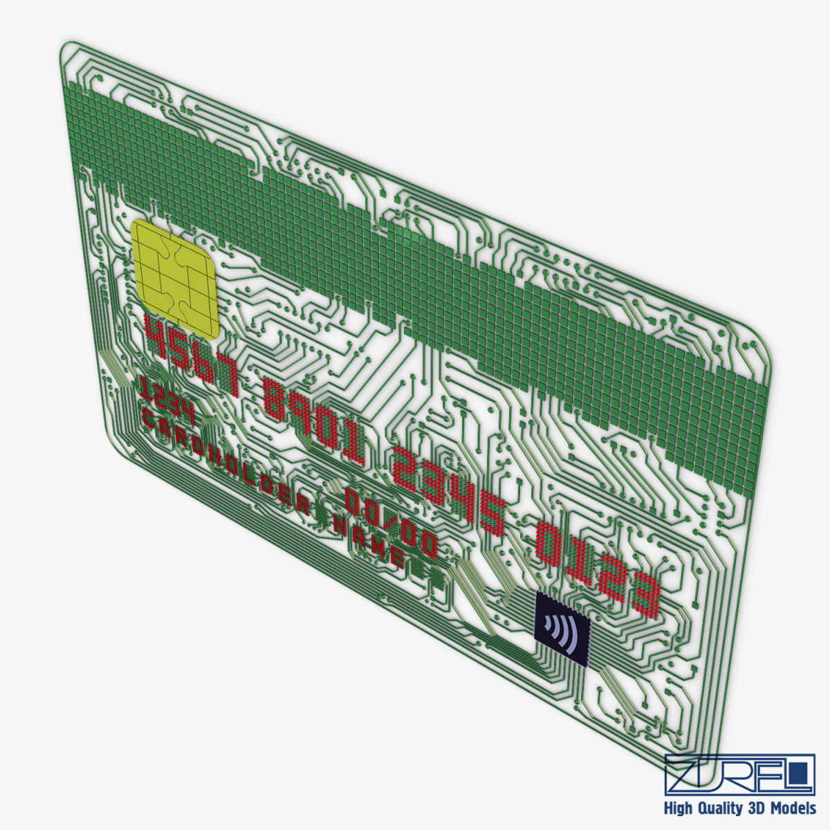 Electronic circuit bank card v 1 3D model_10