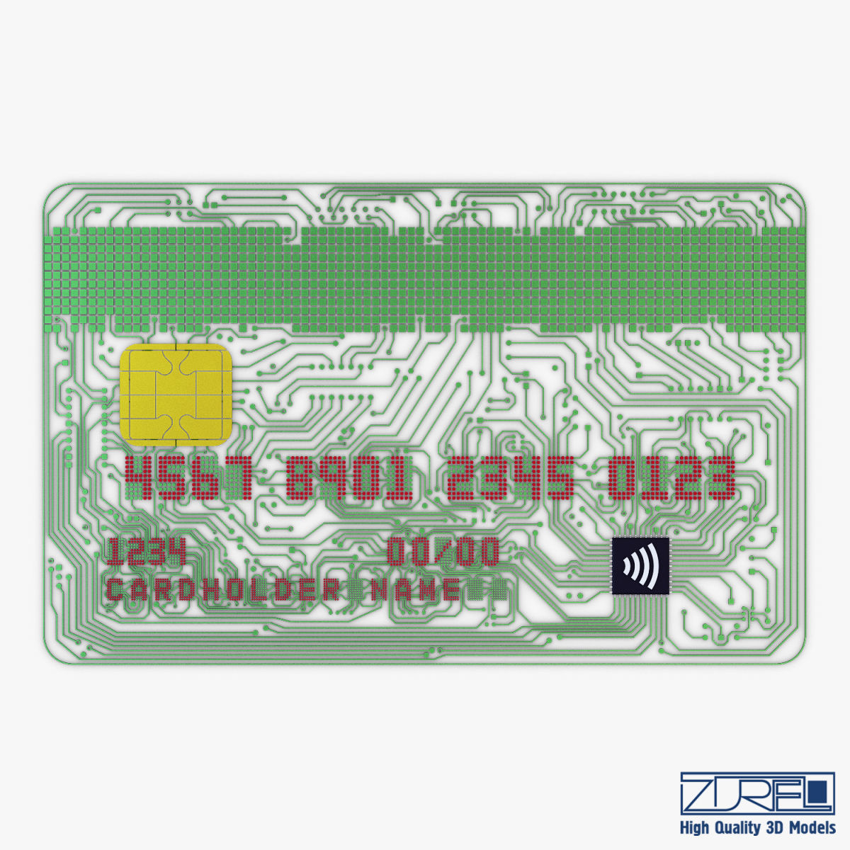 Electronic circuit bank card v 1 3D model_8
