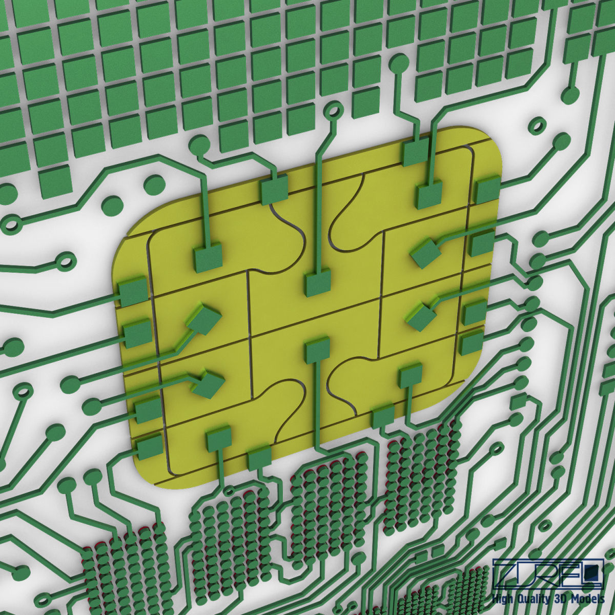 Electronic circuit bank card v 1 3D model_28