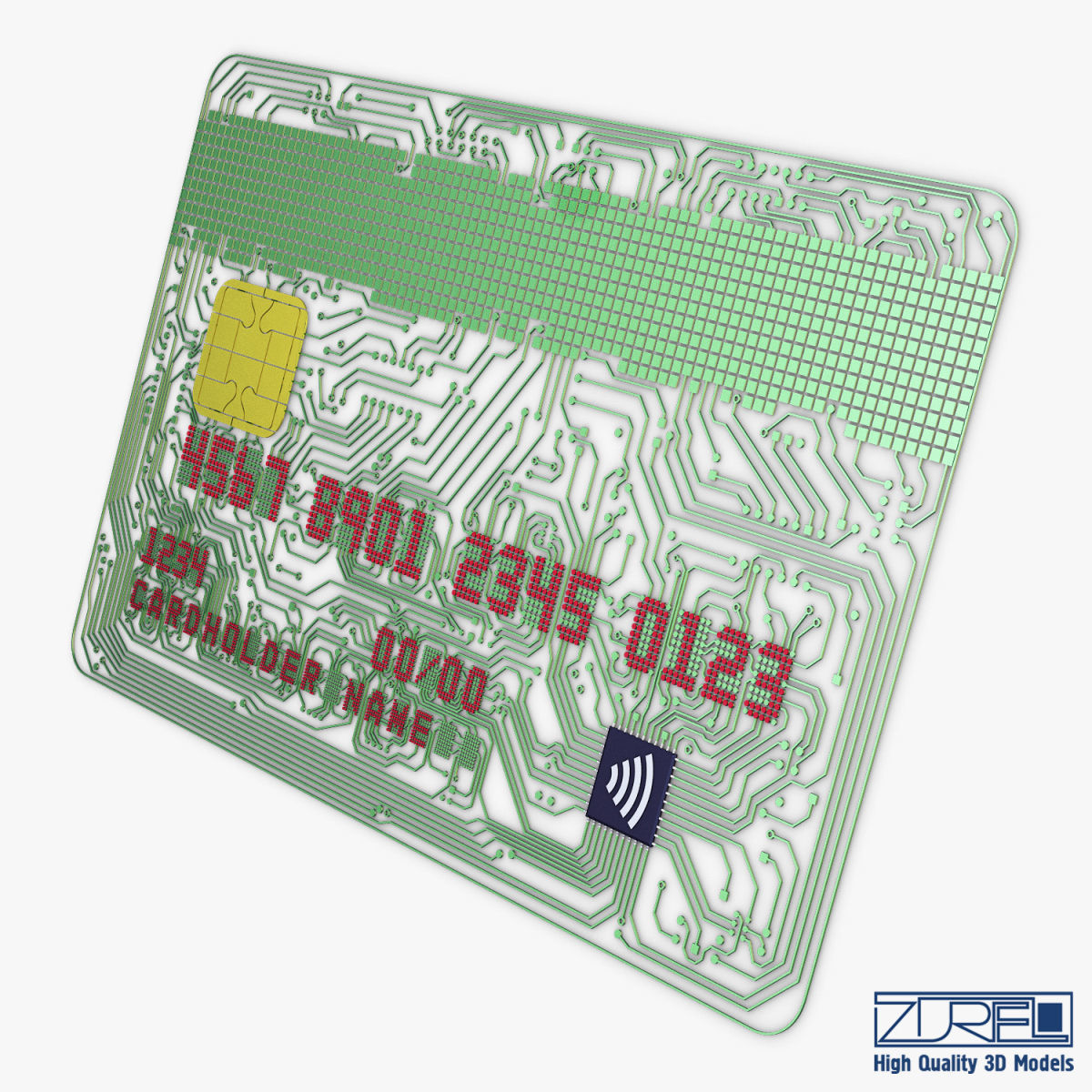 Electronic circuit bank card v 1 3D model_11