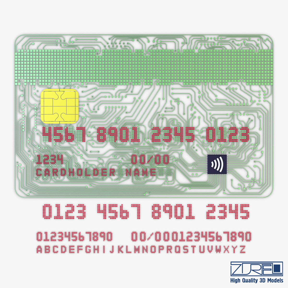 Electronic circuit bank card v 1 3D model_9