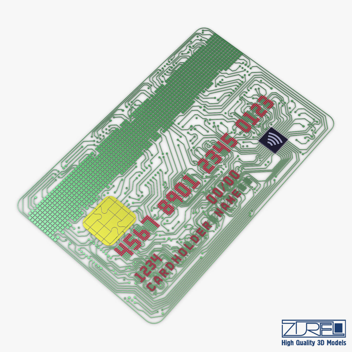 Electronic circuit bank card v 1 3D model_1