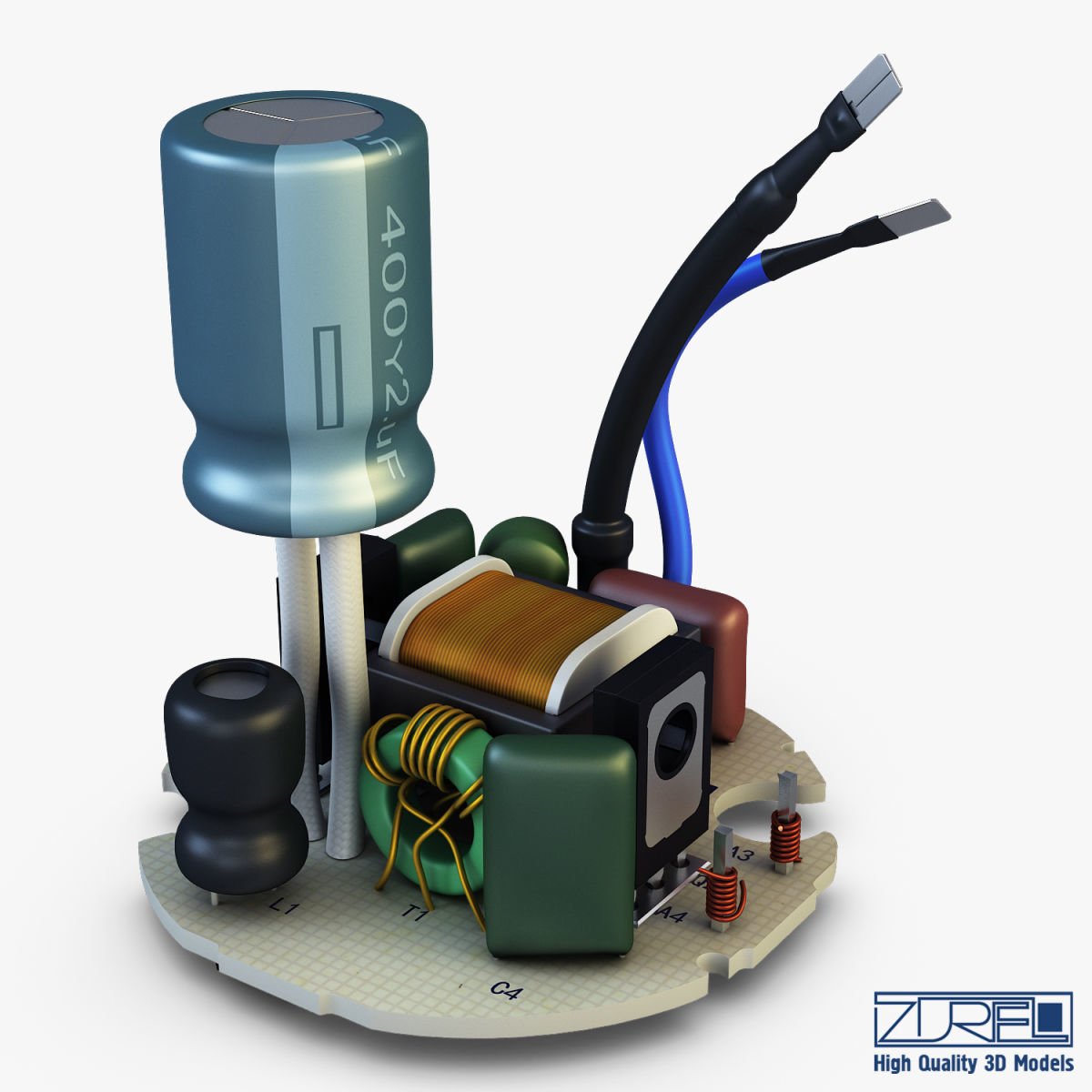 Circuit board v 1 3D model_8