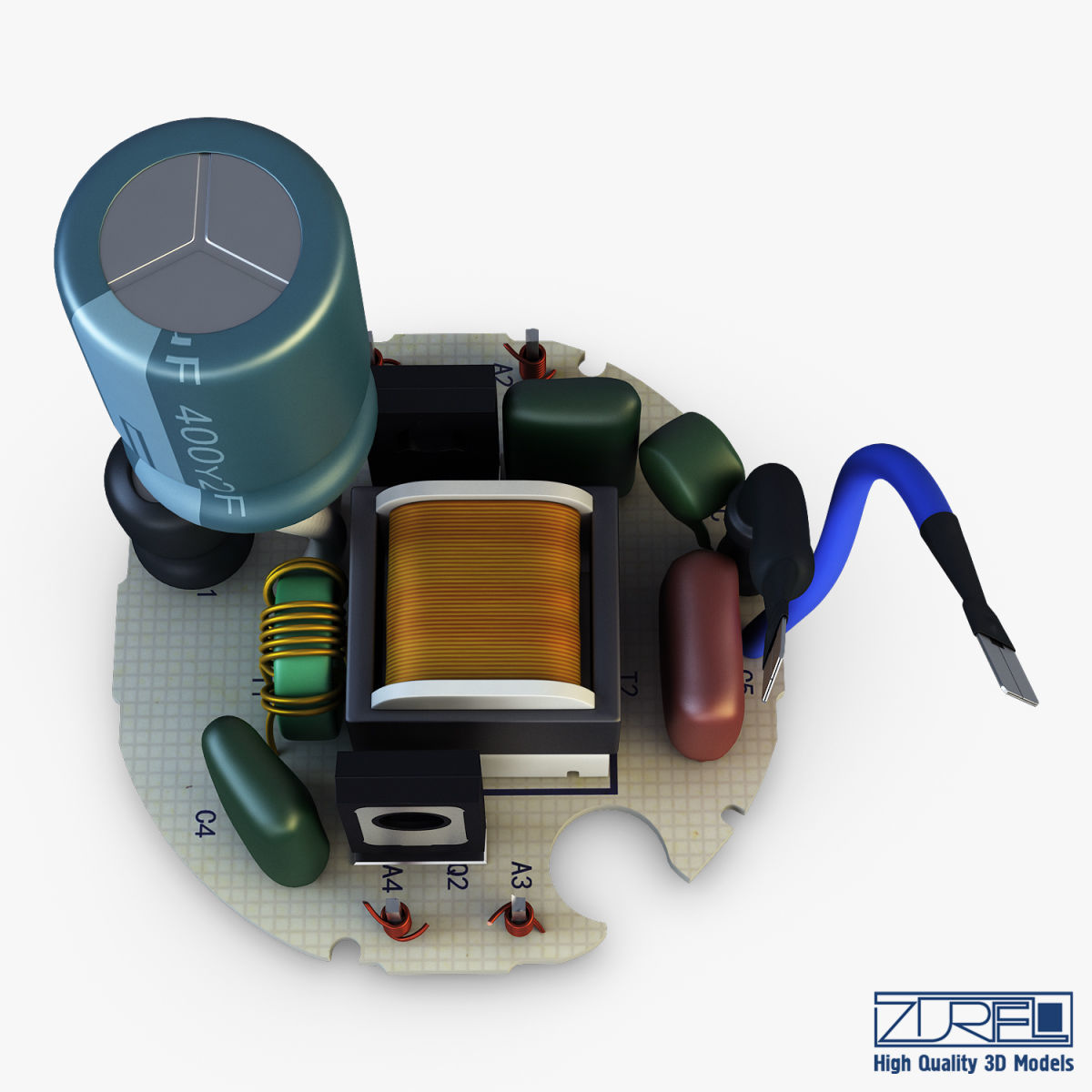 Circuit board v 1 3D model_5