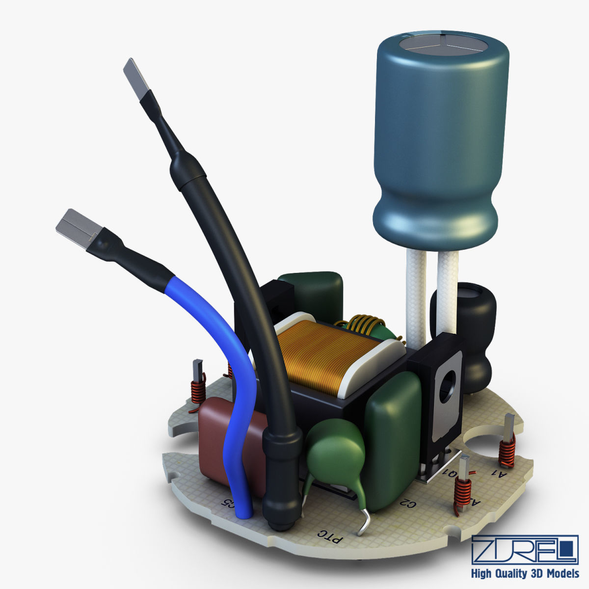 Circuit board v 1 3D model_9