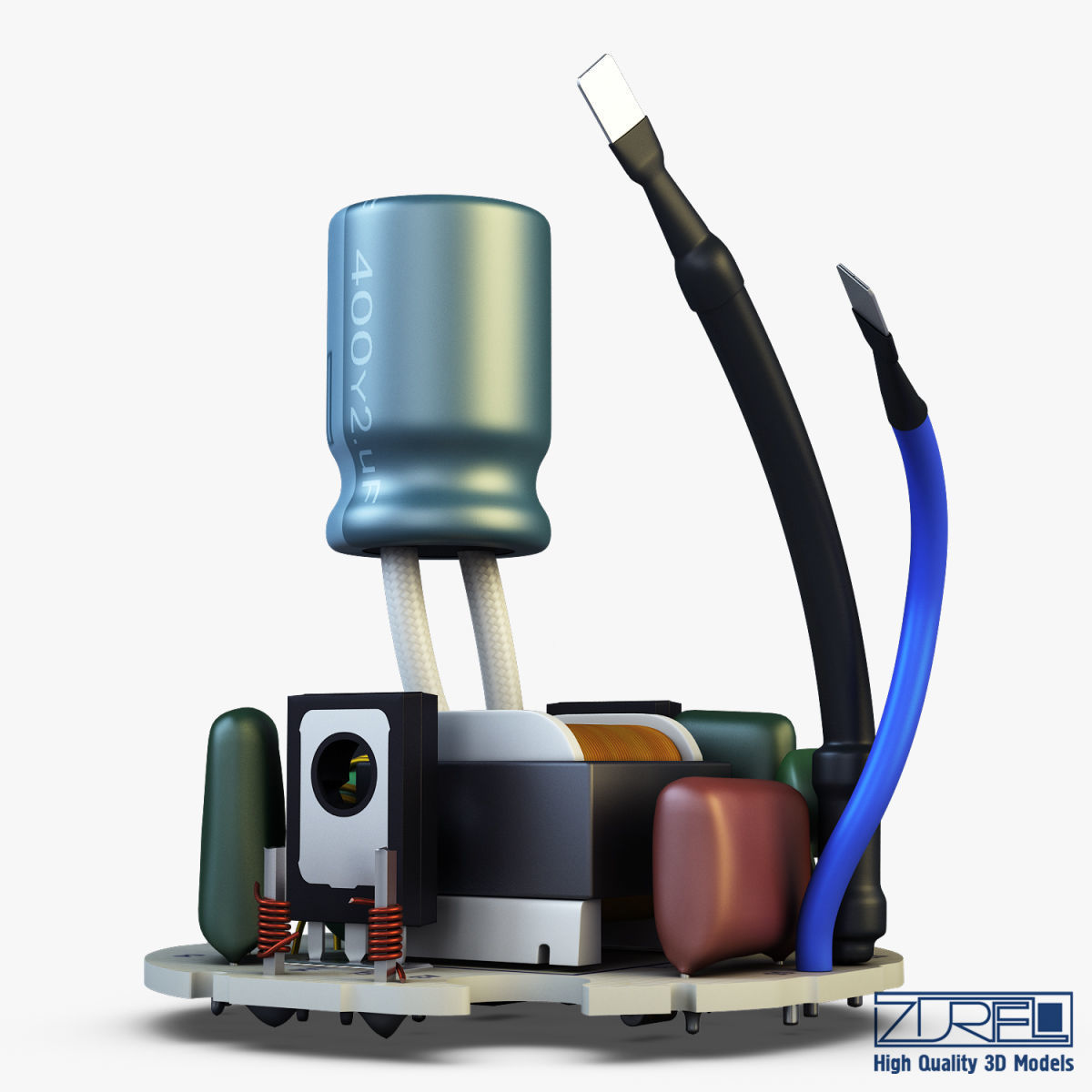 Circuit board v 1 3D model_2