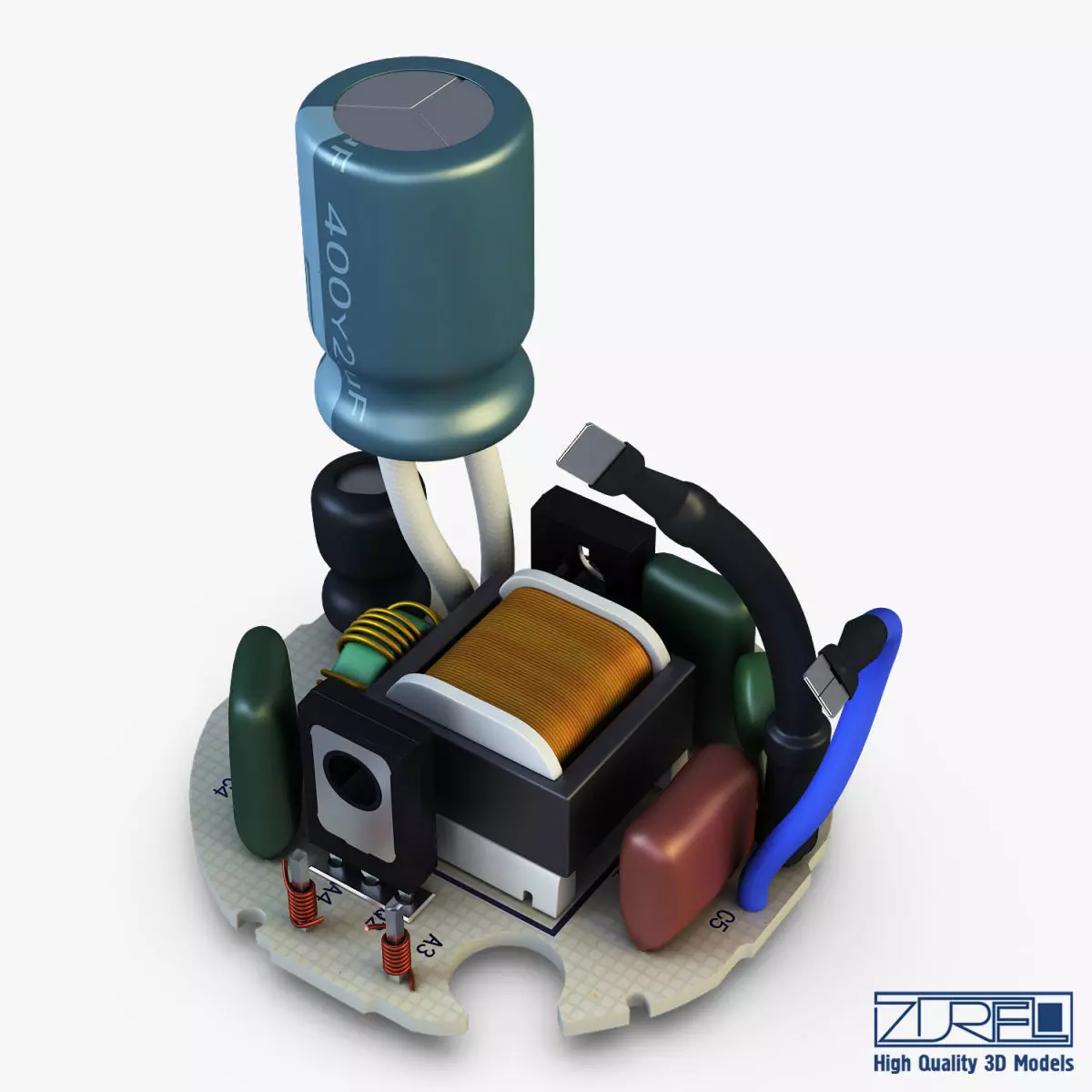 Circuit board v 1 3D model_0