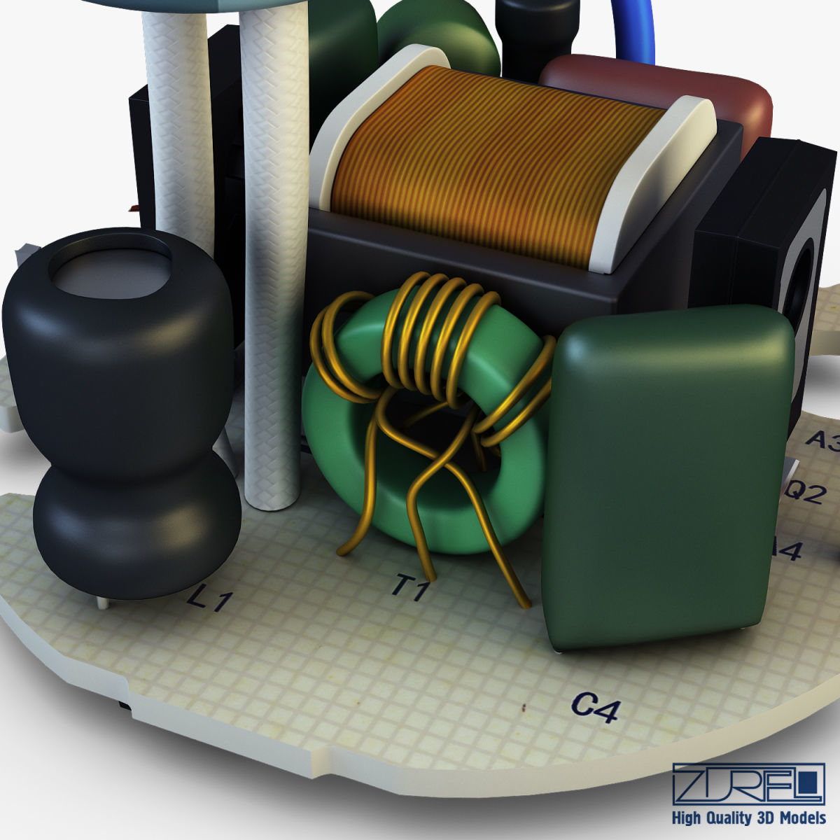 Circuit board v 1 3D model_20