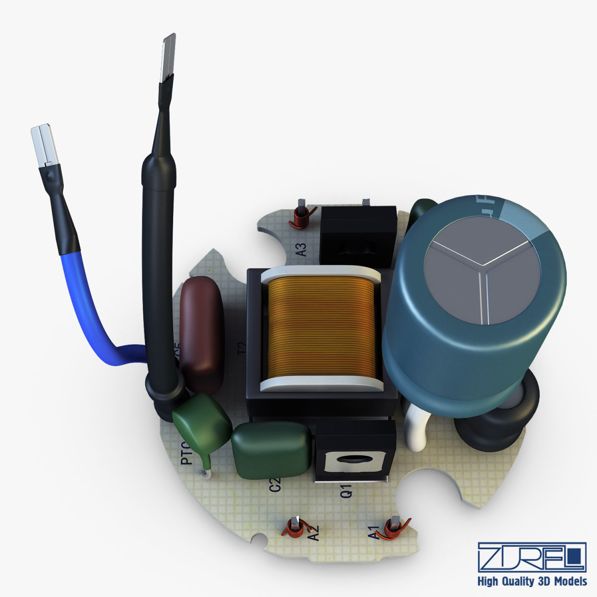 Circuit board v 1 3D model_4