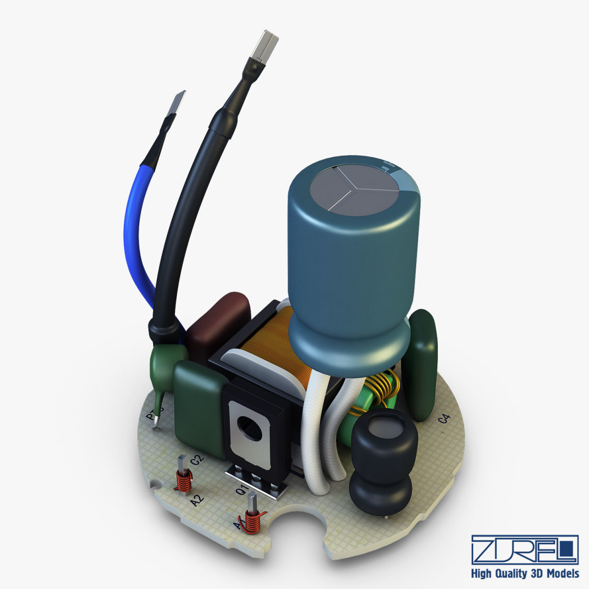 Circuit board v 1 3D model_1