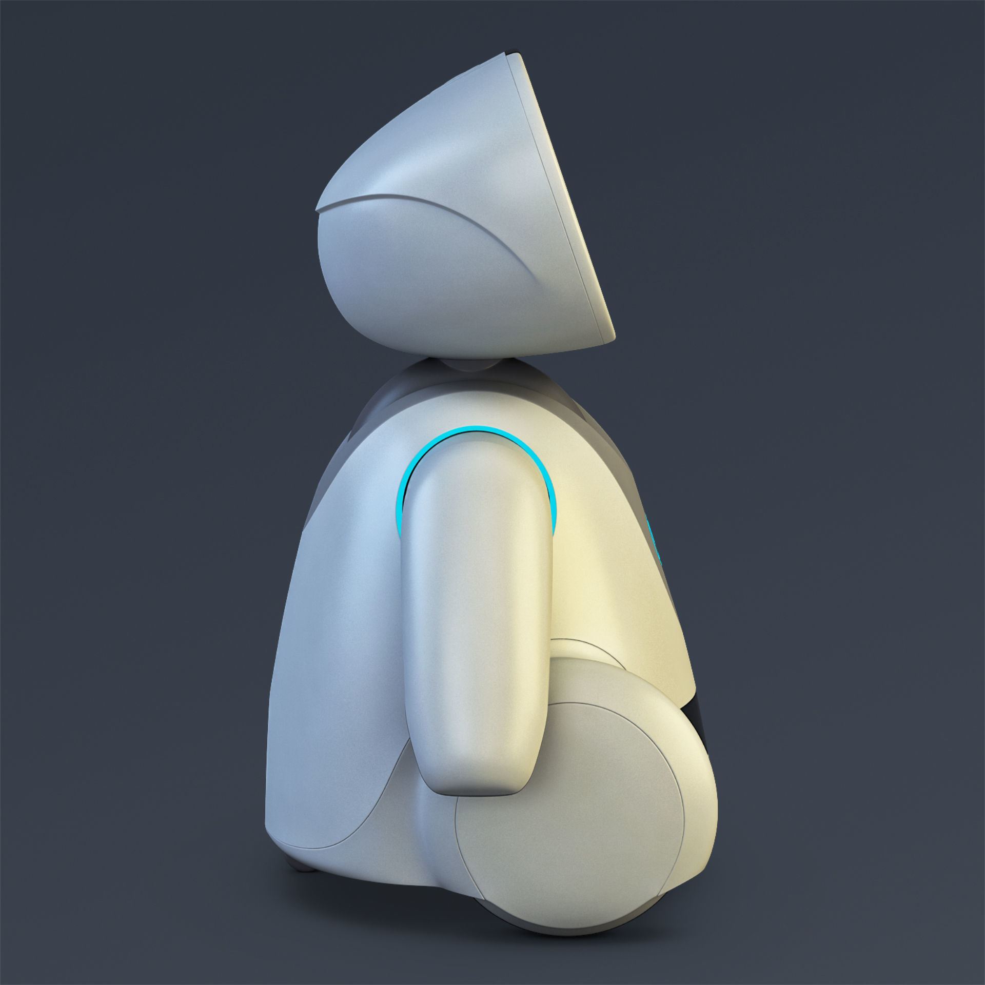 Buddy Robot White M 2 3D model_14