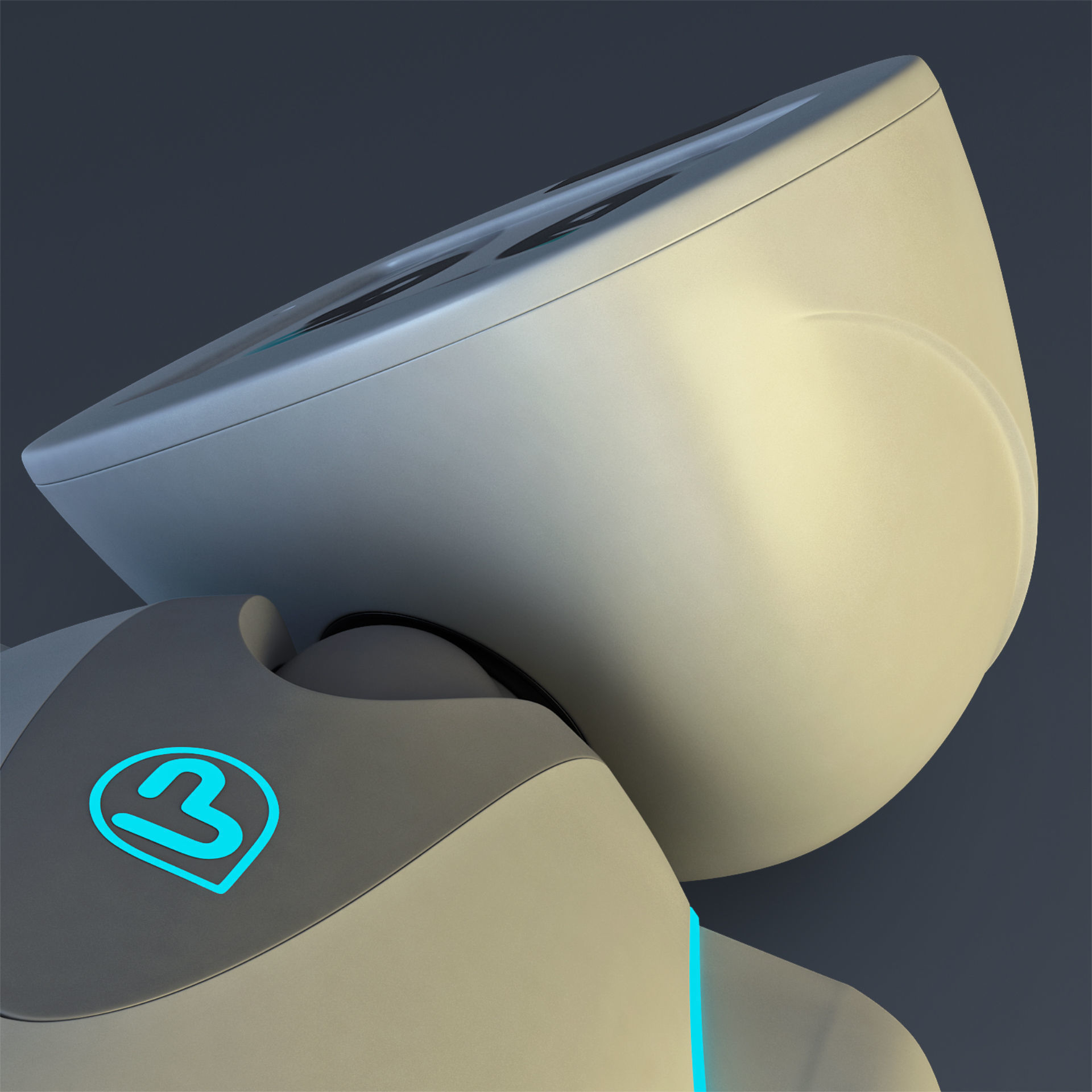 Buddy Robot White M 2 3D model_26