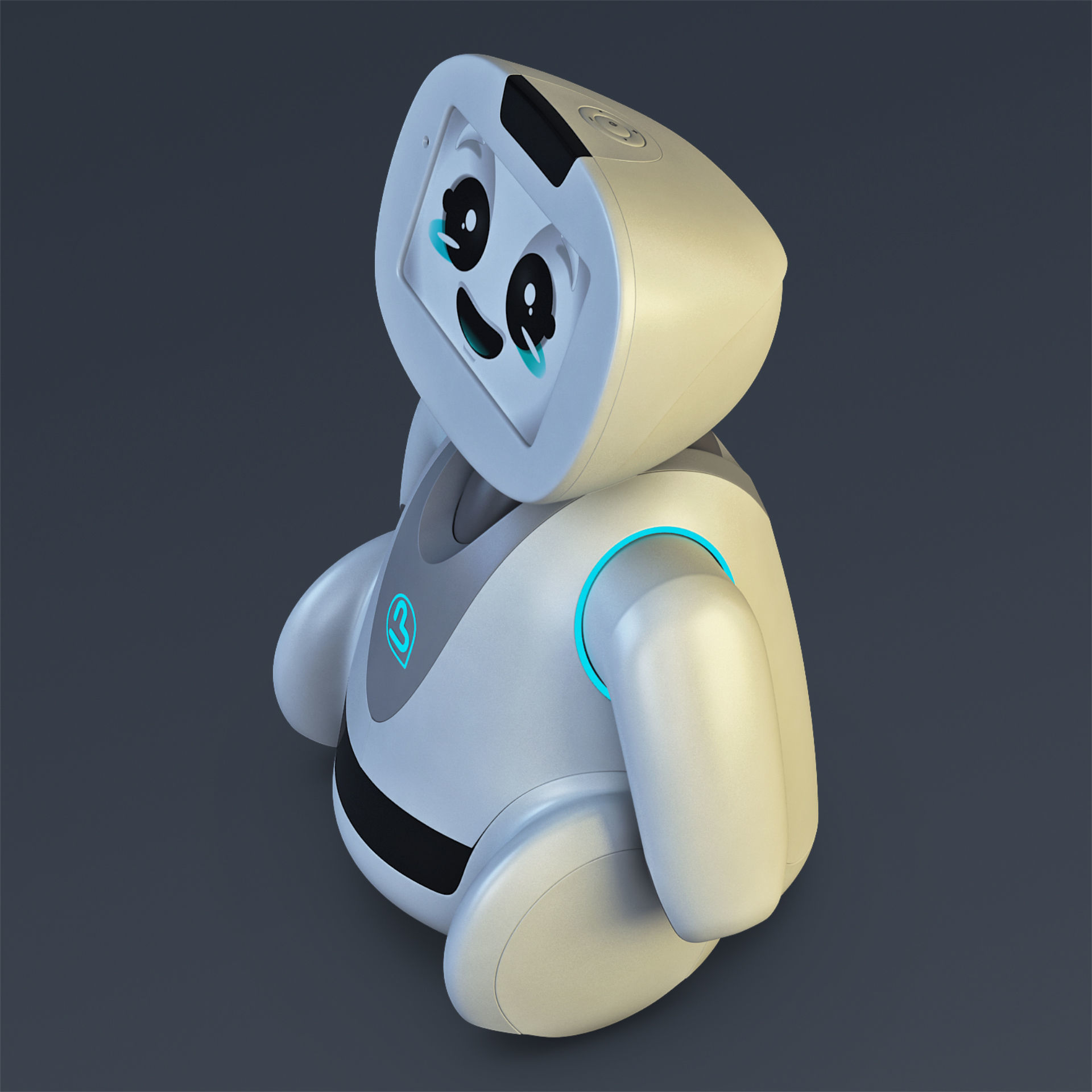 Buddy Robot White M 2 3D model_5