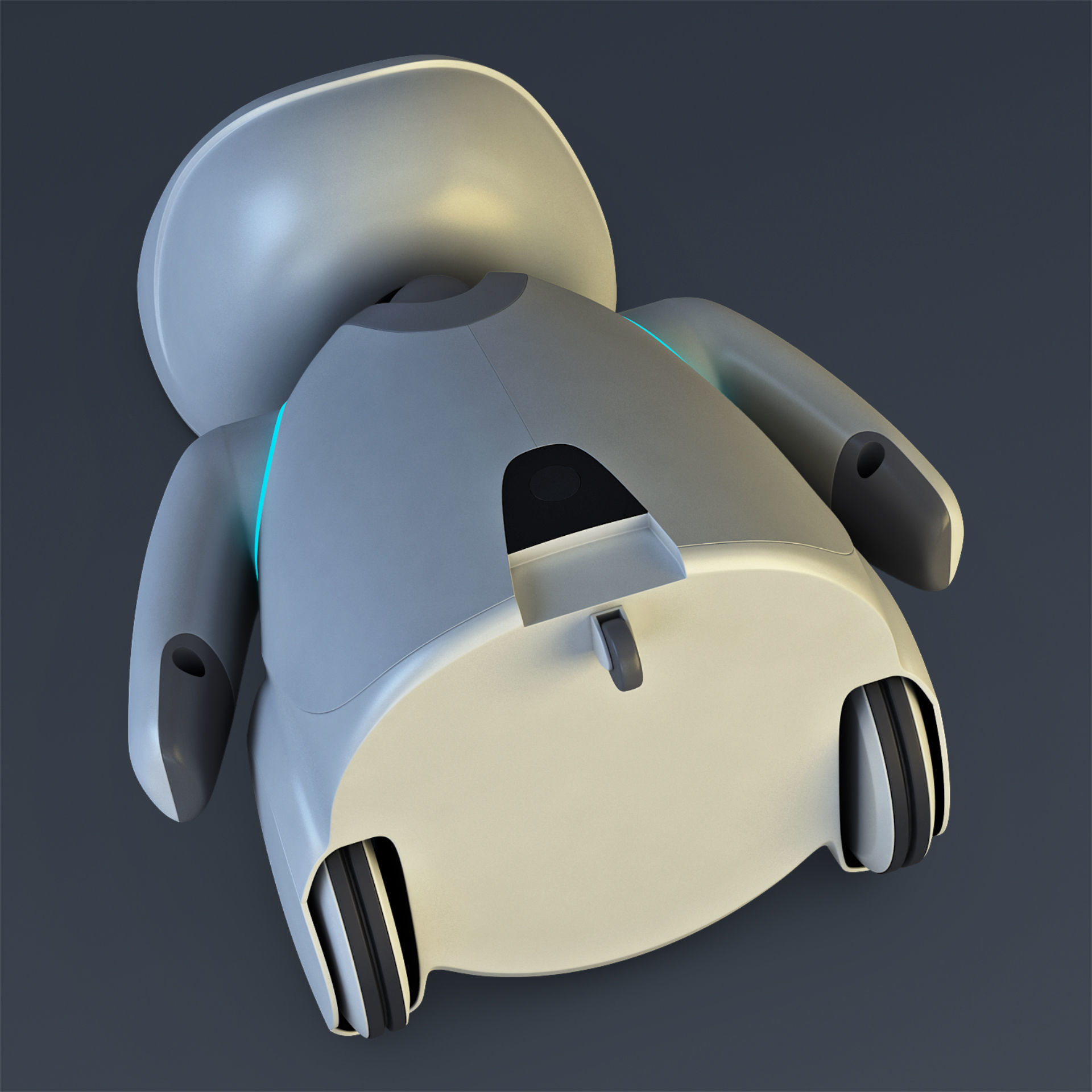 Buddy Robot White M 2 3D model_22