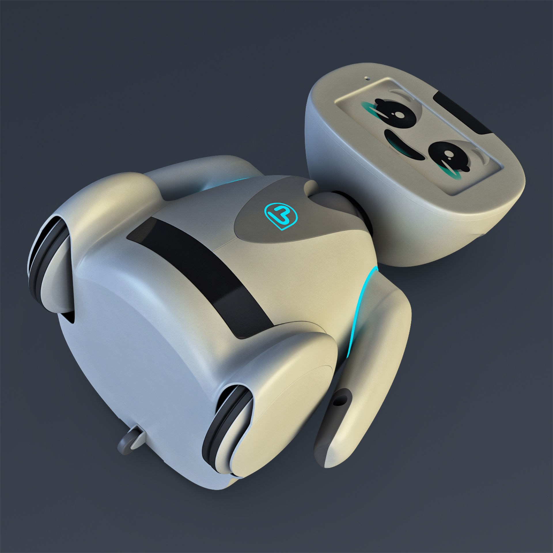 Buddy Robot White M 2 3D model_21