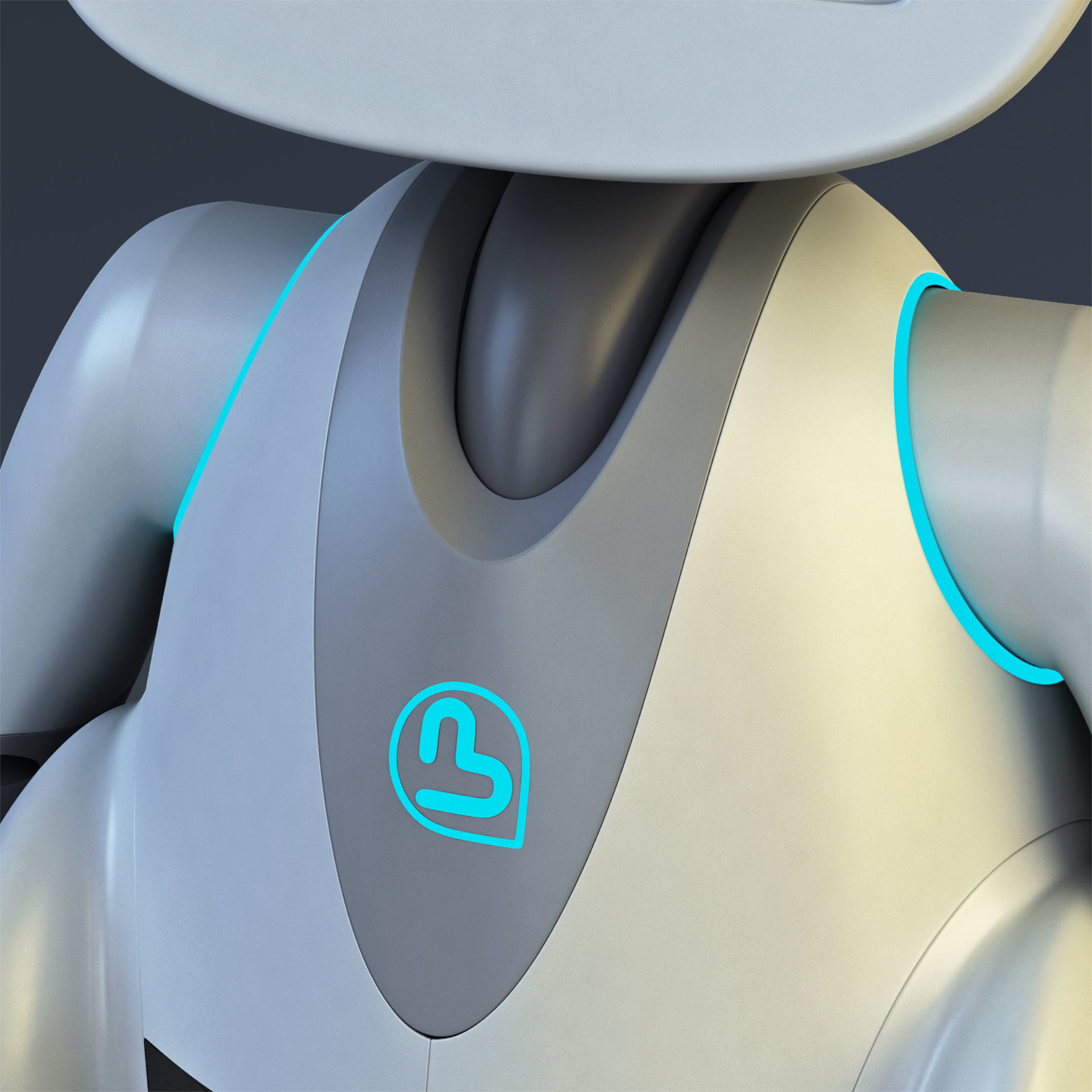 Buddy Robot White M 2 3D model_19