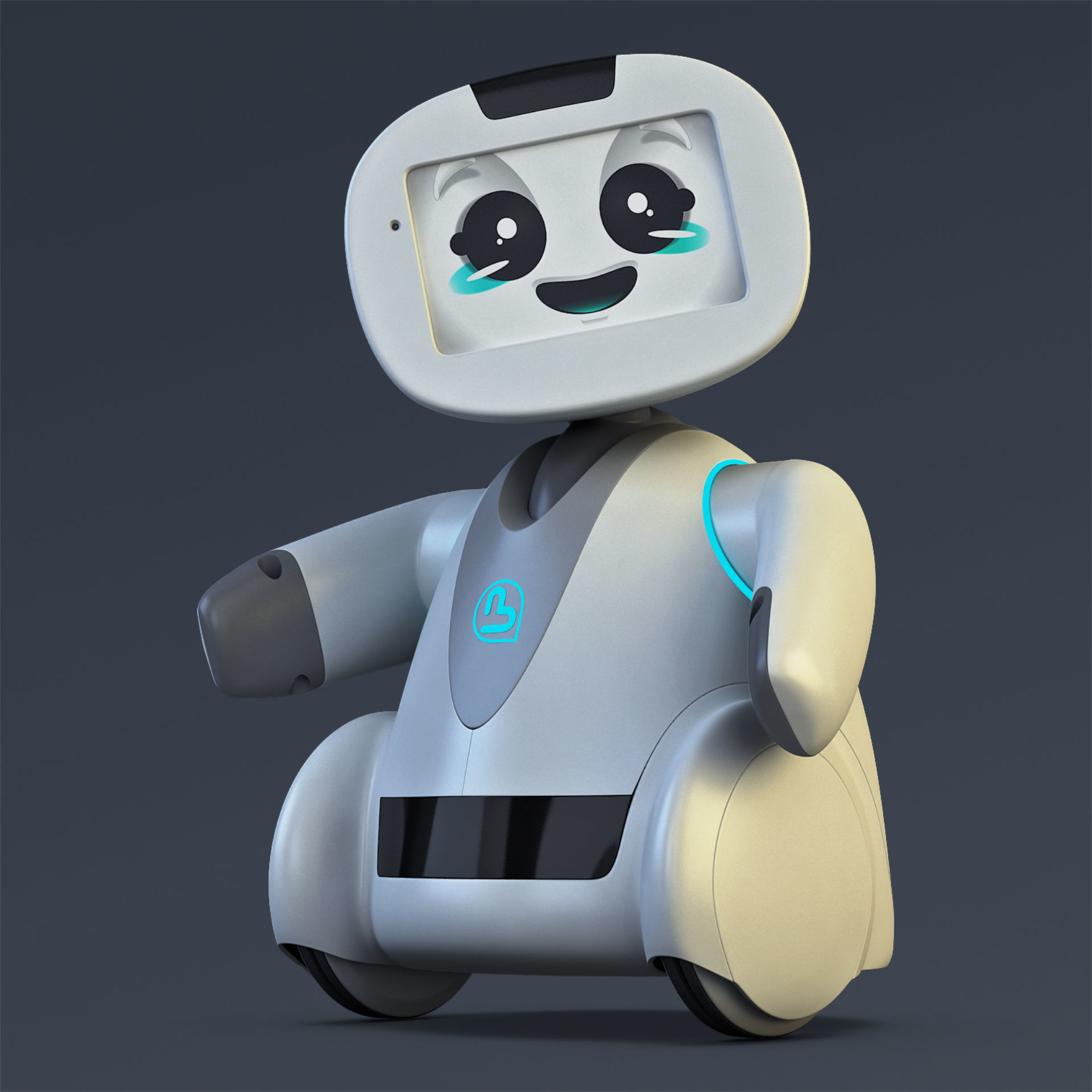 Buddy Robot White M 2 3D model_1