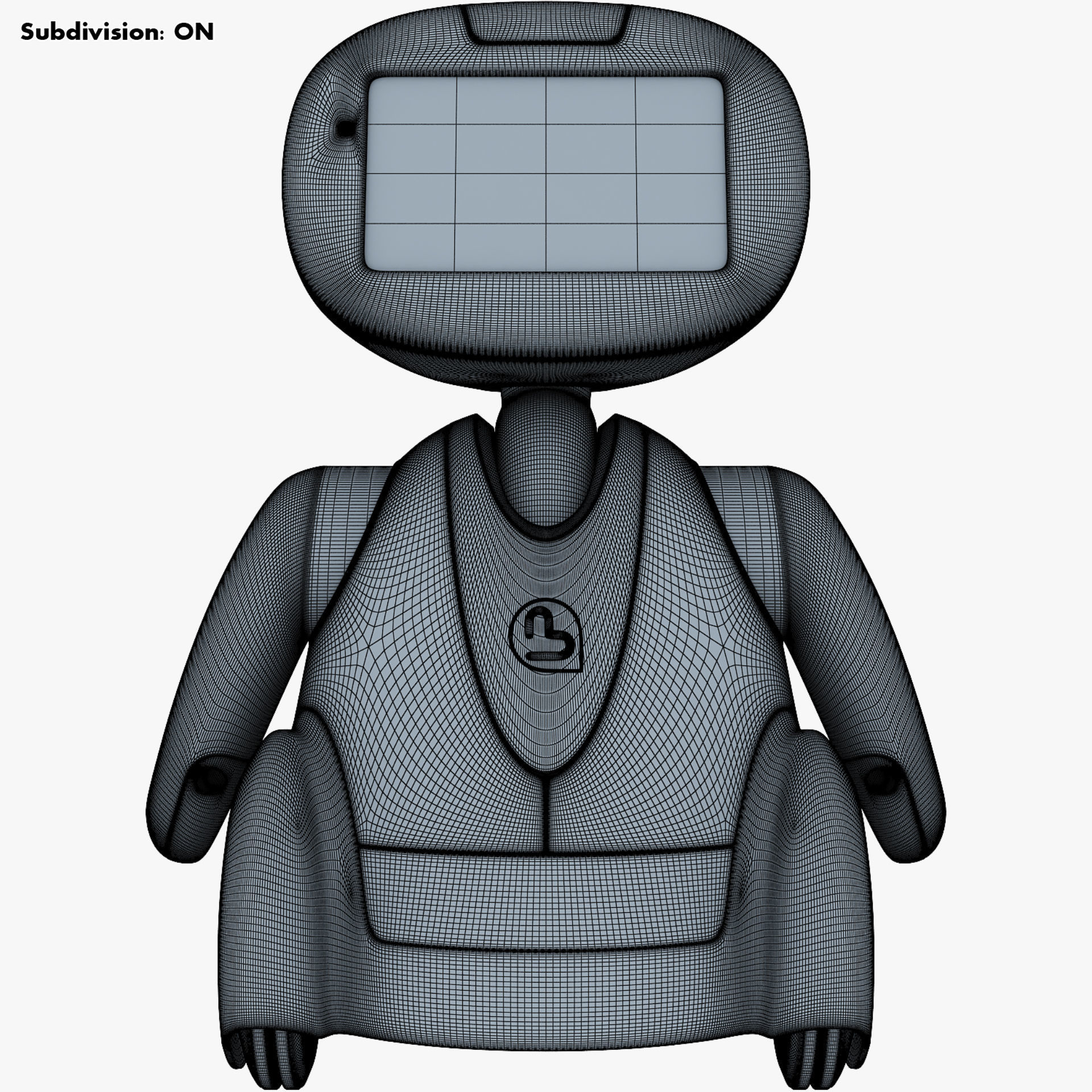 Buddy Robot White M 2 3D model_32