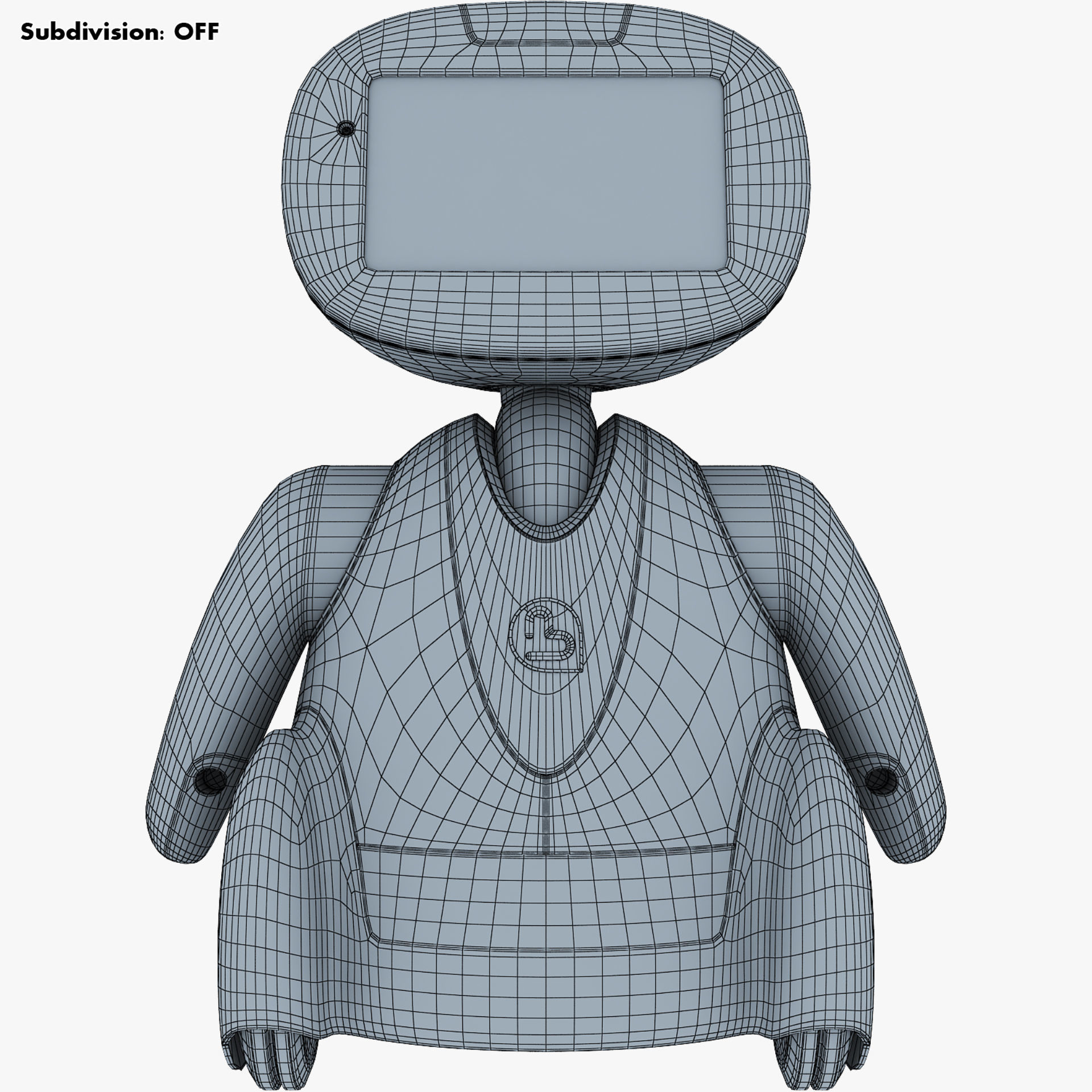 Buddy Robot White M 2 3D model_33