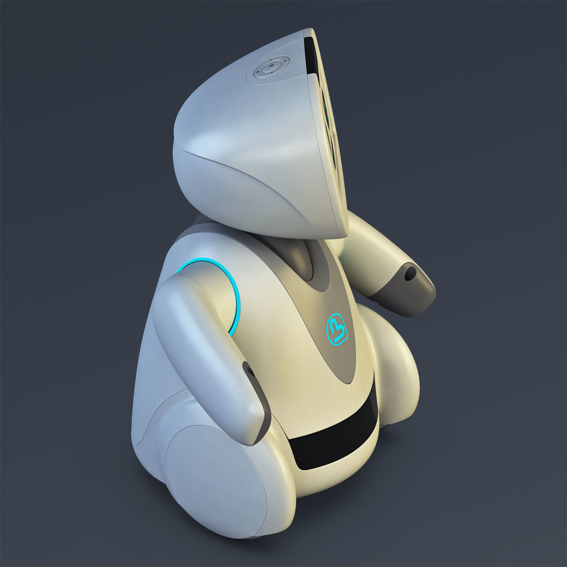 Buddy Robot White M 2 3D model_3