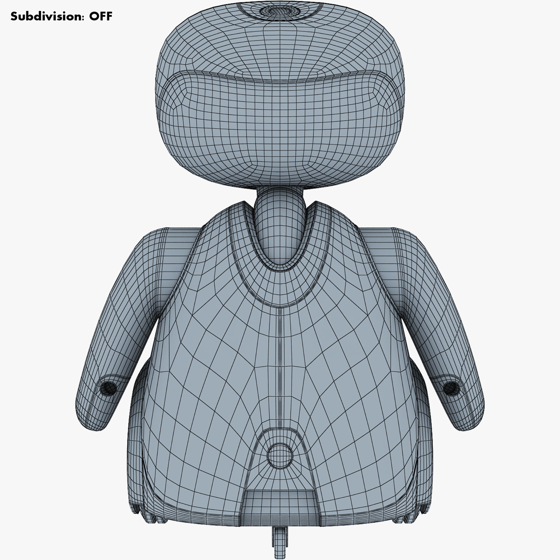 Buddy Robot White M 2 3D model_35