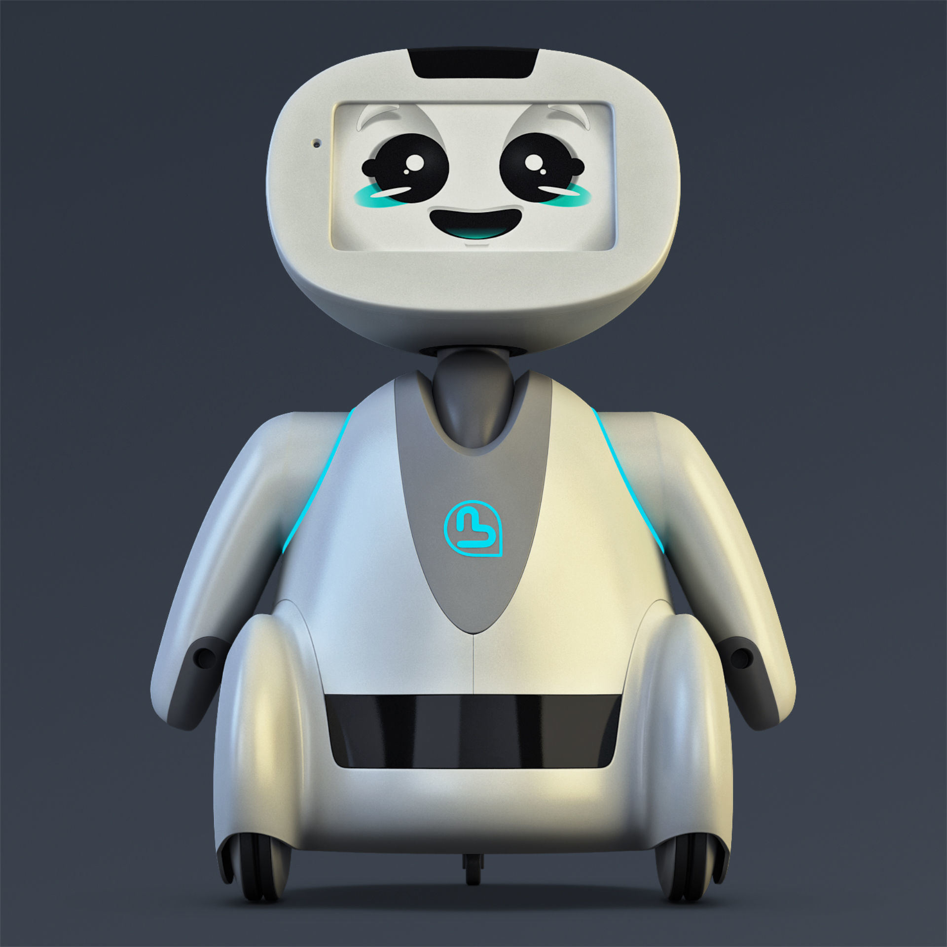Buddy Robot White M 2 3D model_8