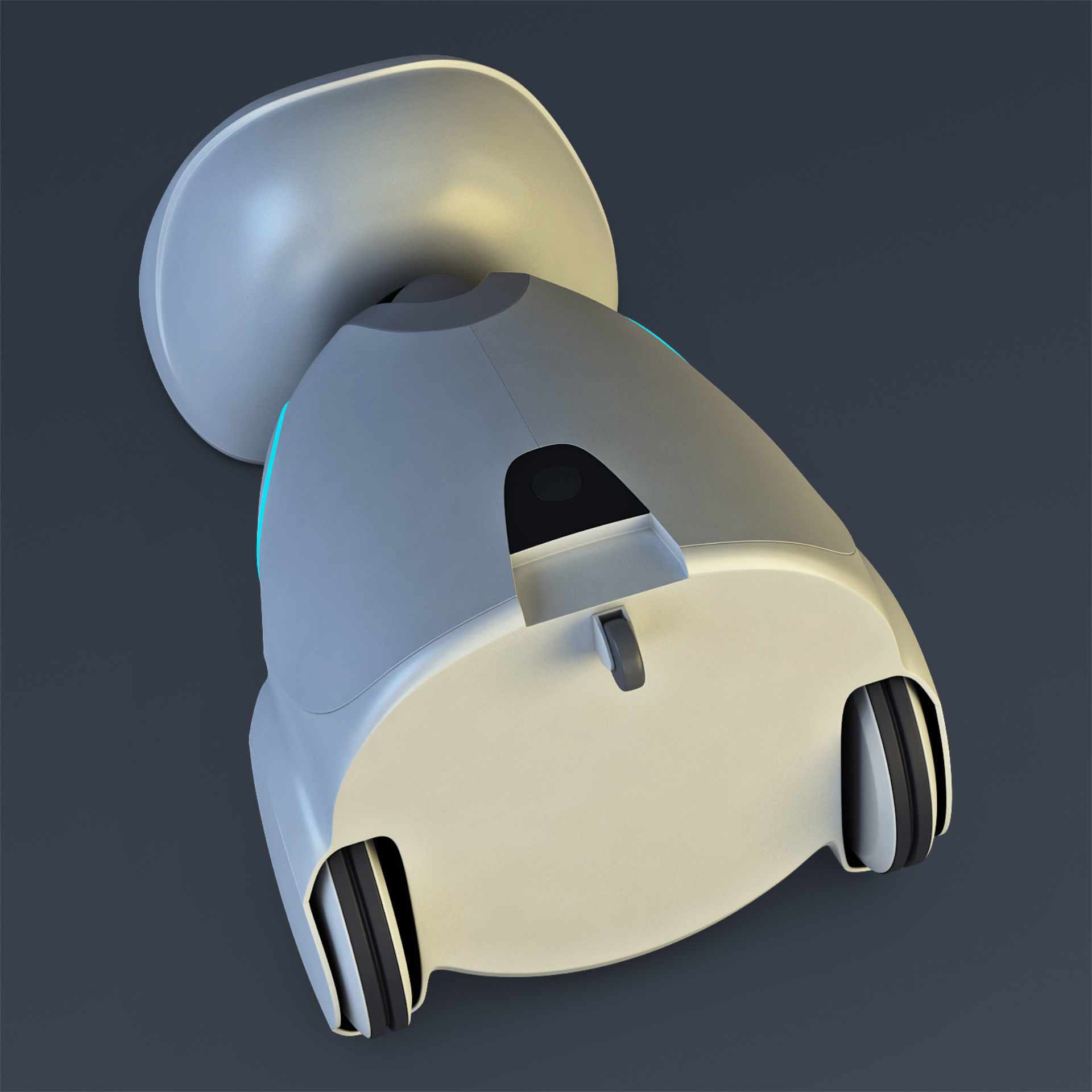 Buddy Robot White M 1 3D model_22