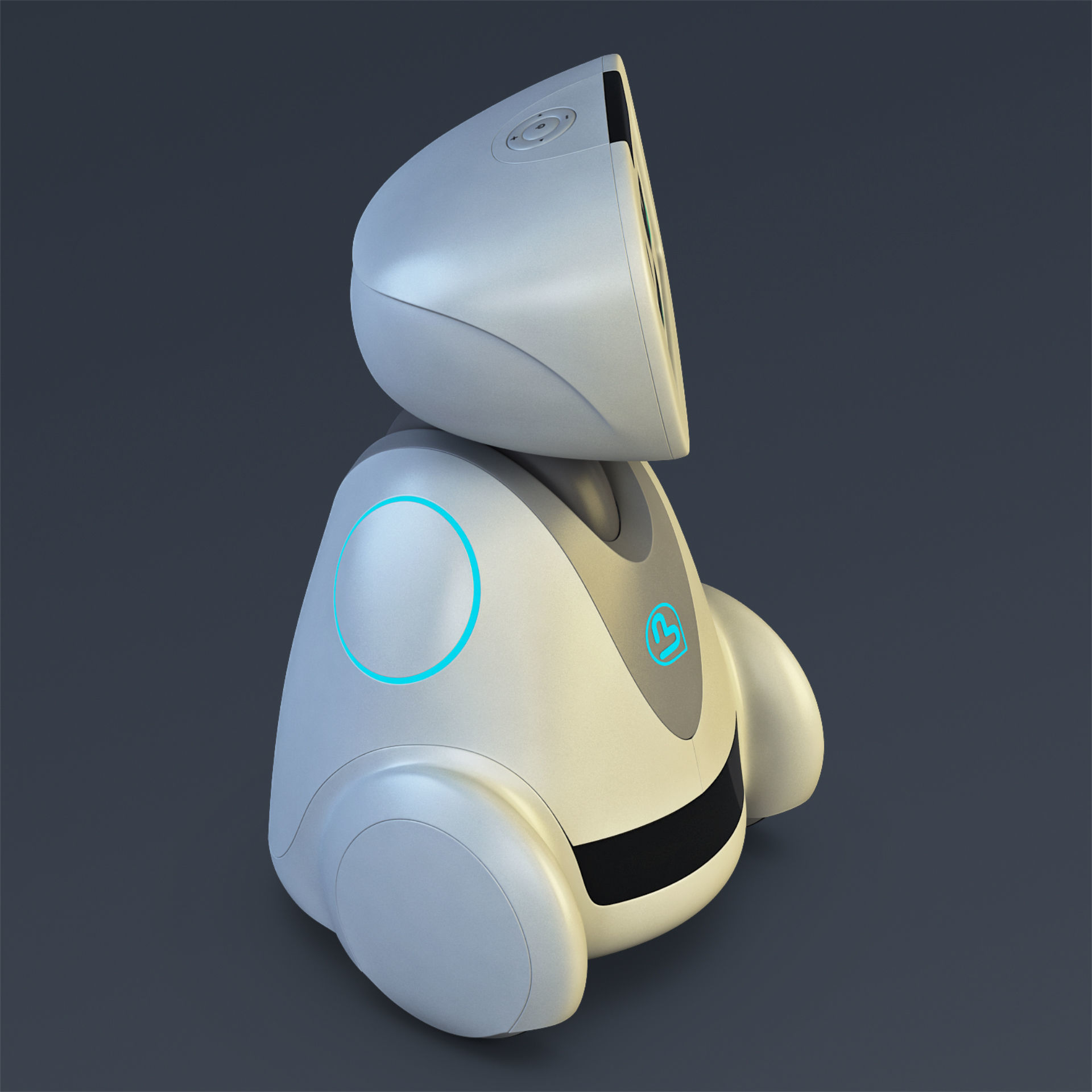 Buddy Robot White M 1 3D model_3