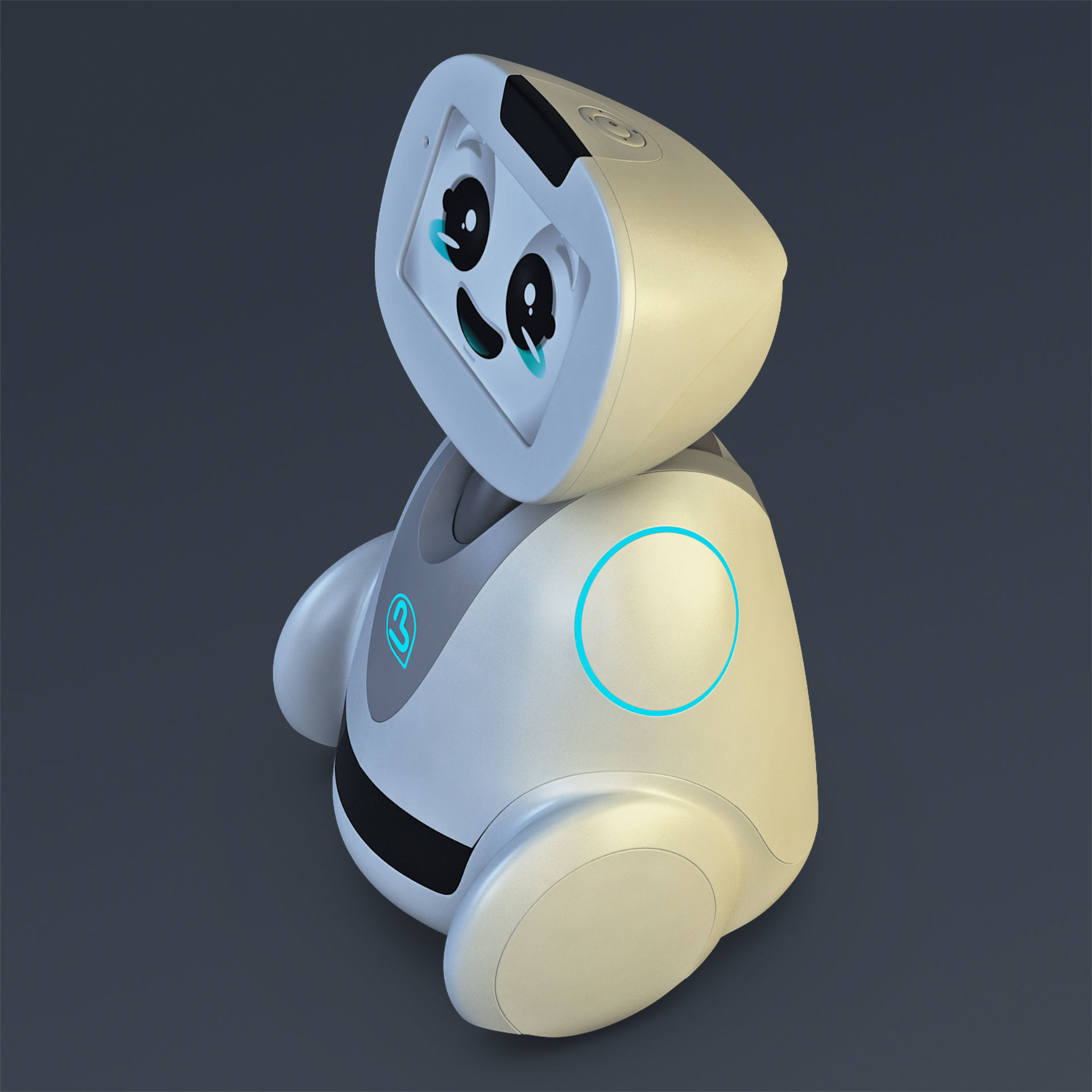 Buddy Robot White M 1 3D model_5