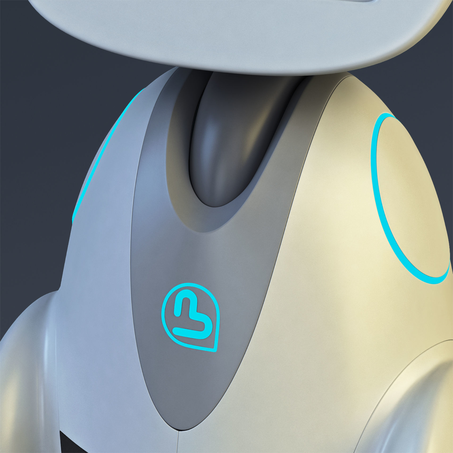 Buddy Robot White M 1 3D model_19