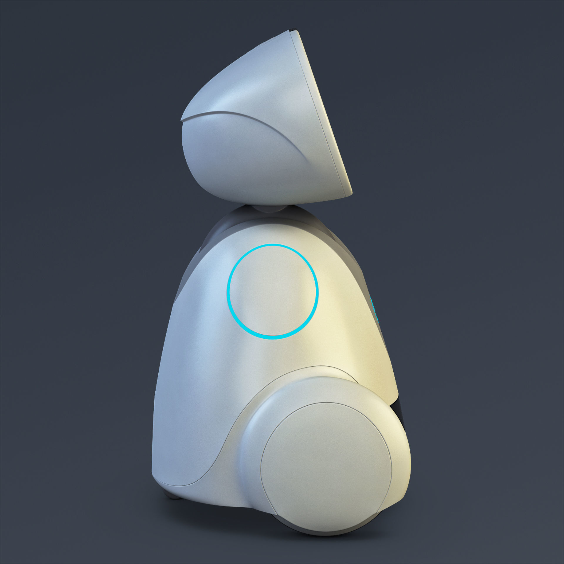 Buddy Robot White M 1 3D model_14