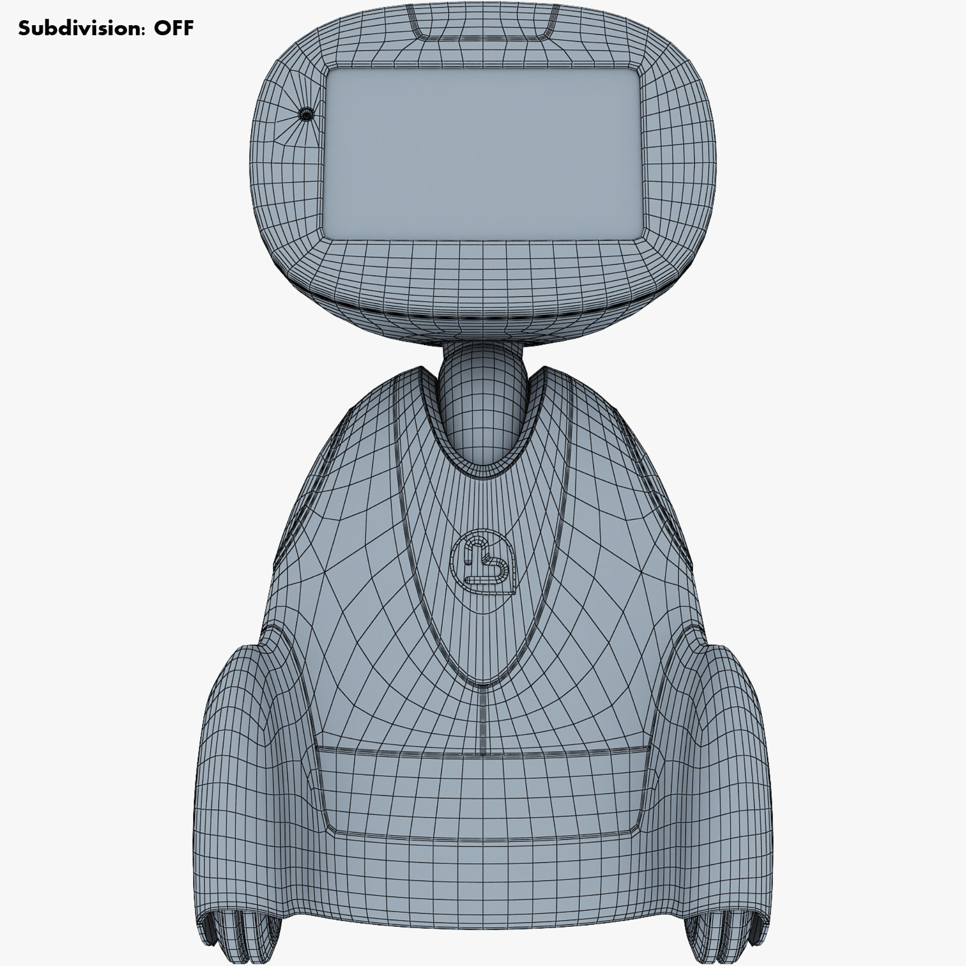 Buddy Robot White M 1 3D model_33