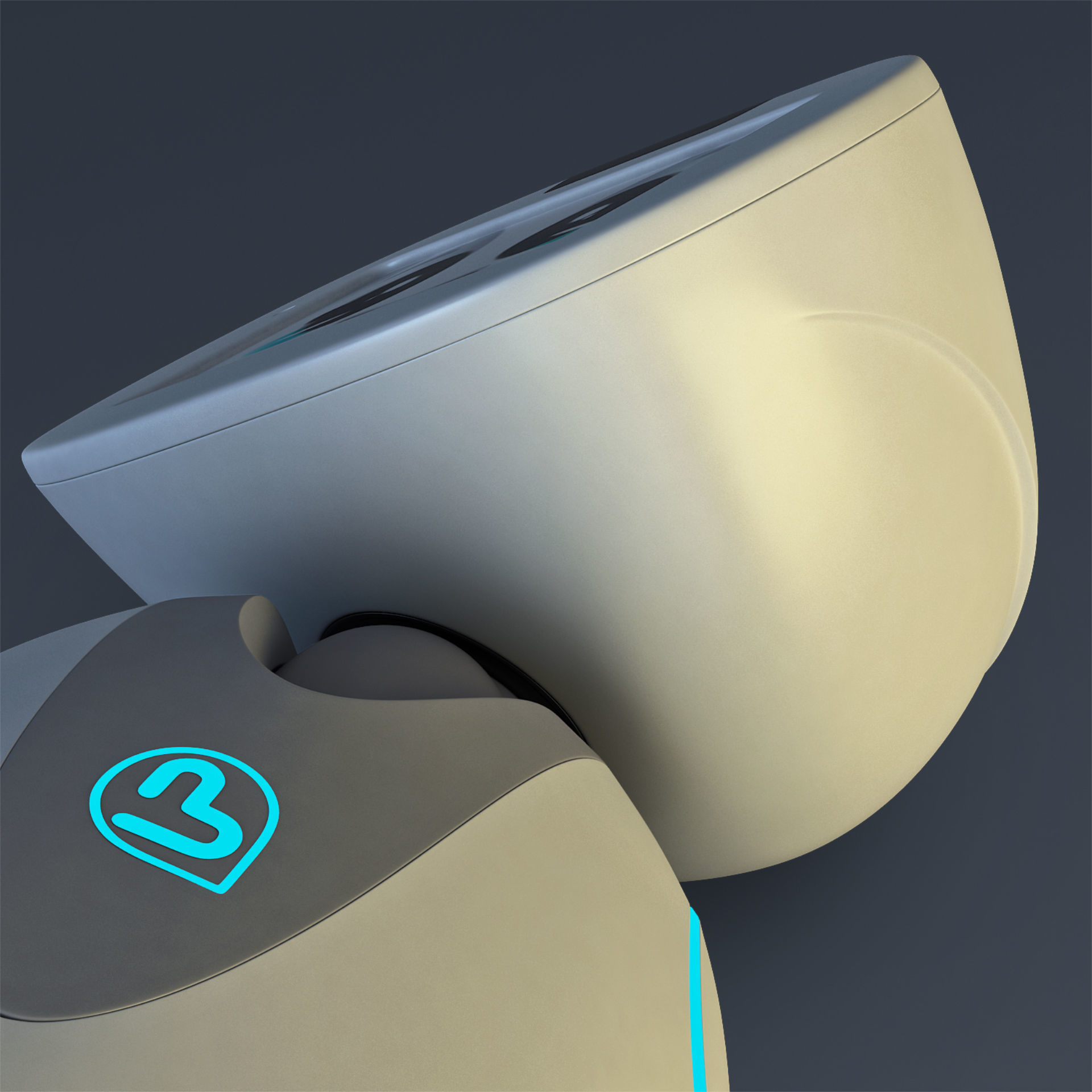 Buddy Robot White M 1 3D model_26