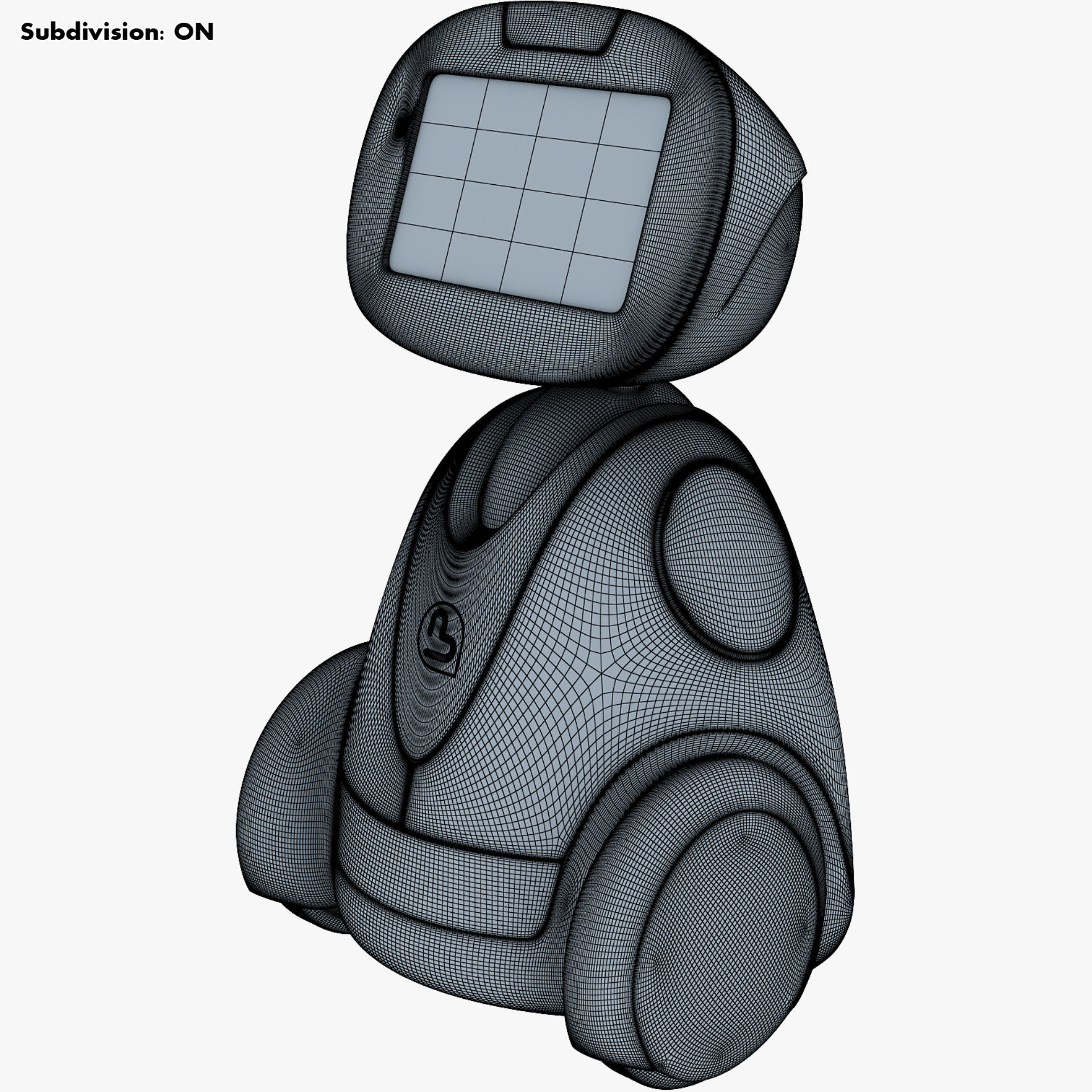 Buddy Robot White M 1 3D model_28