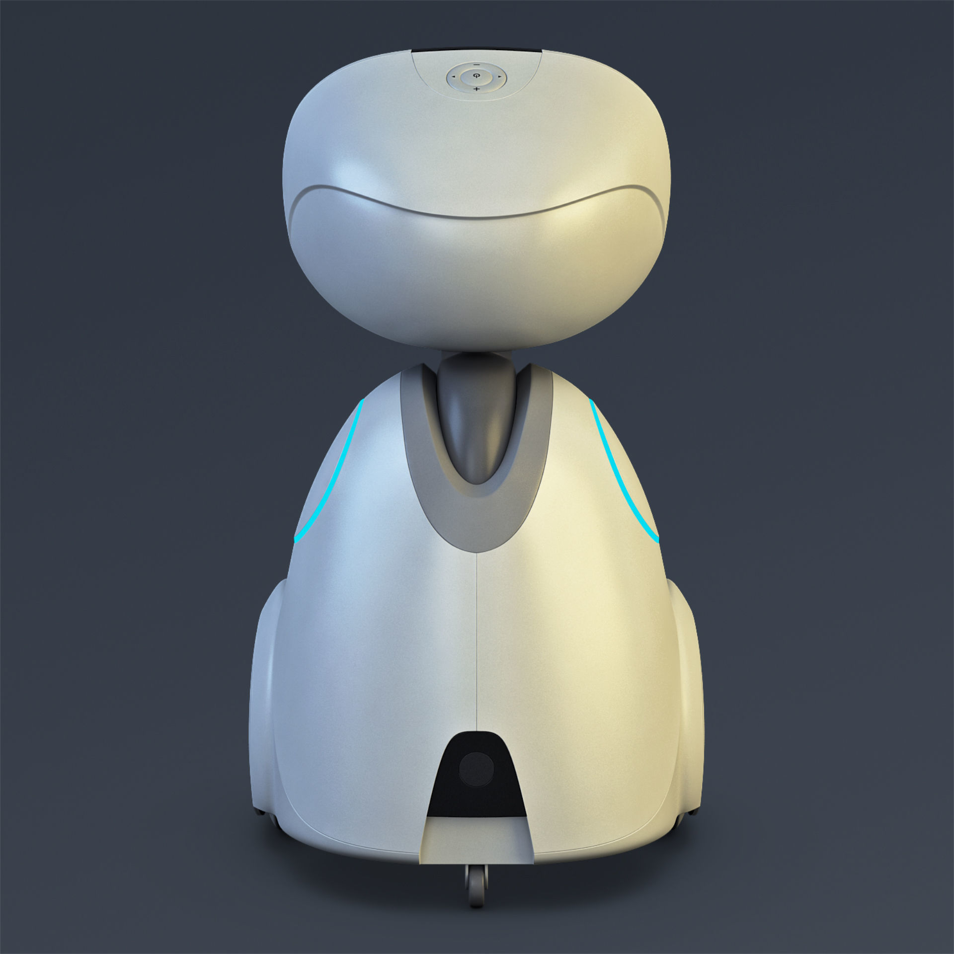 Buddy Robot White M 1 3D model_12