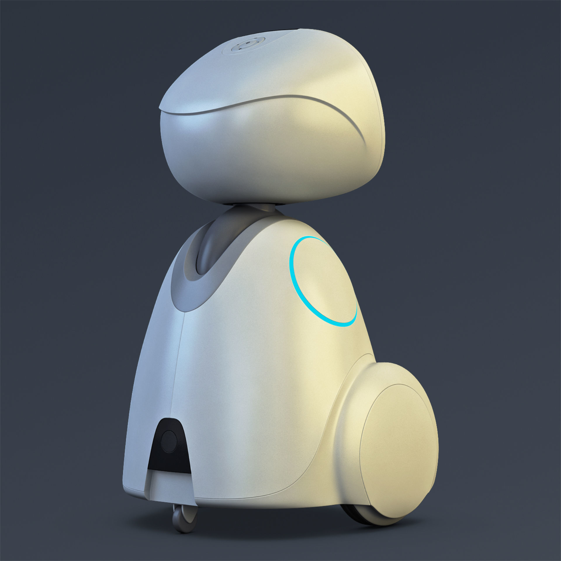 Buddy Robot White M 1 3D model_6