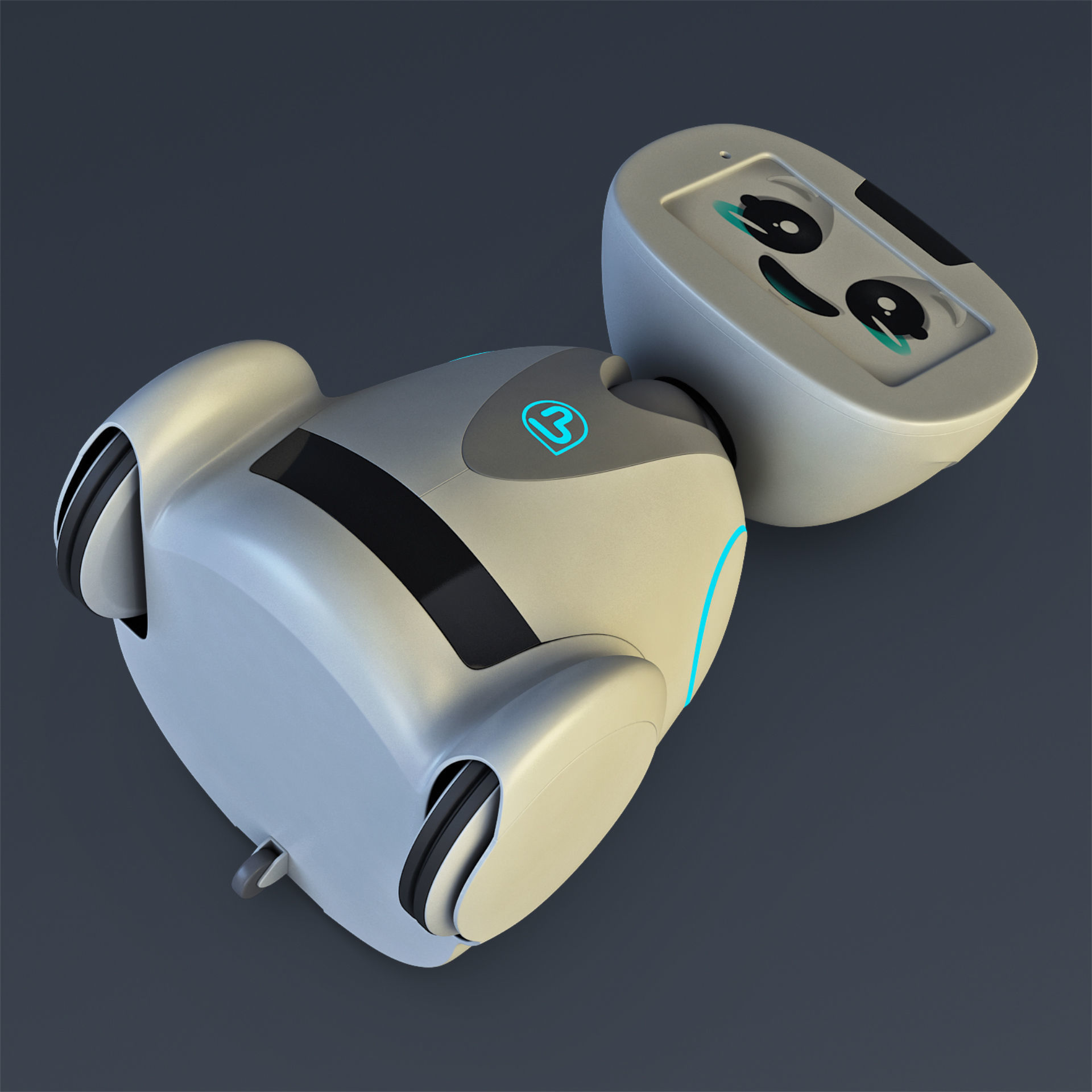 Buddy Robot White M 1 3D model_21