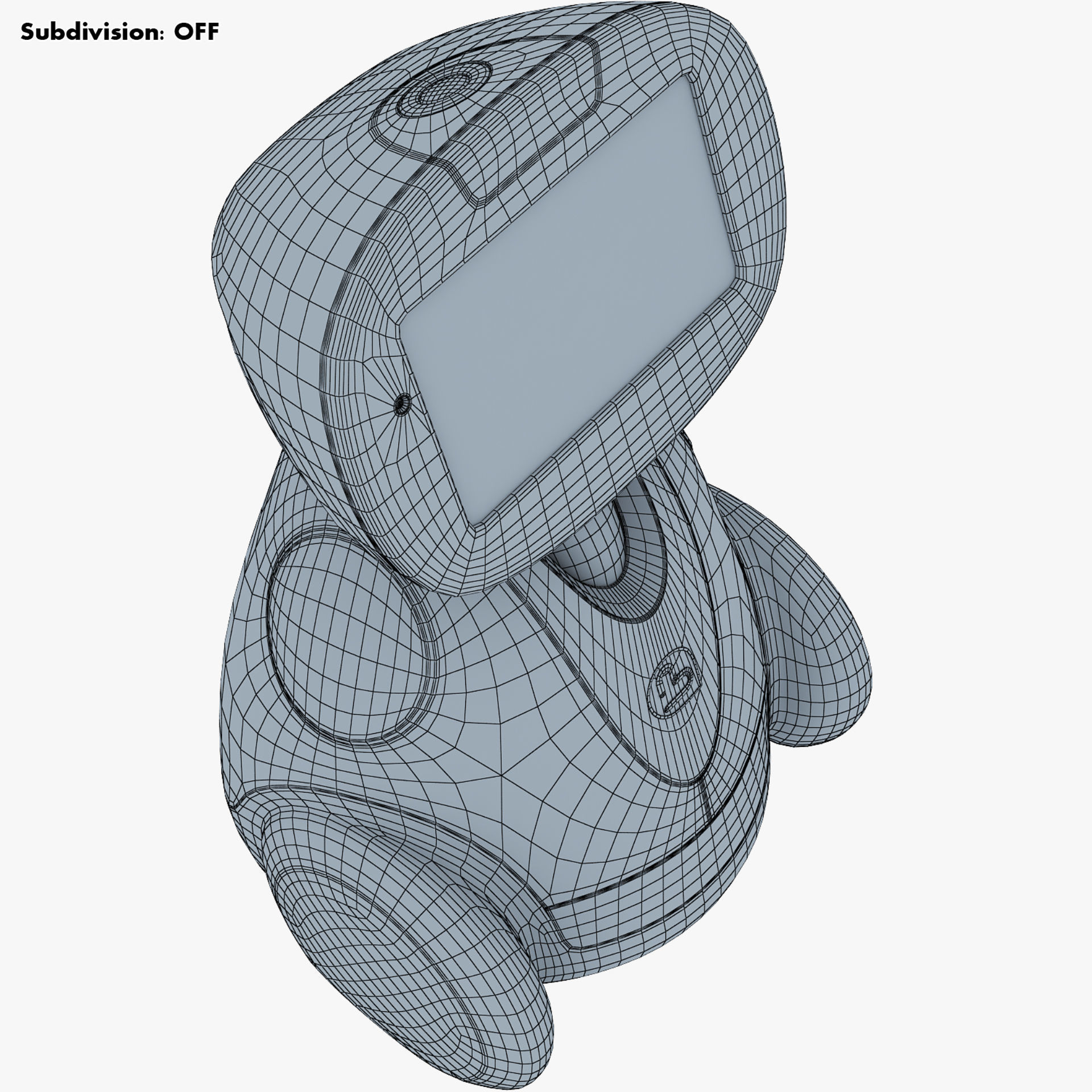 Buddy Robot White M 1 3D model_39