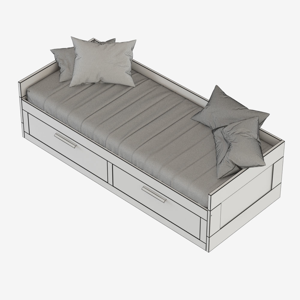 Bed Brimnes 3D model_9