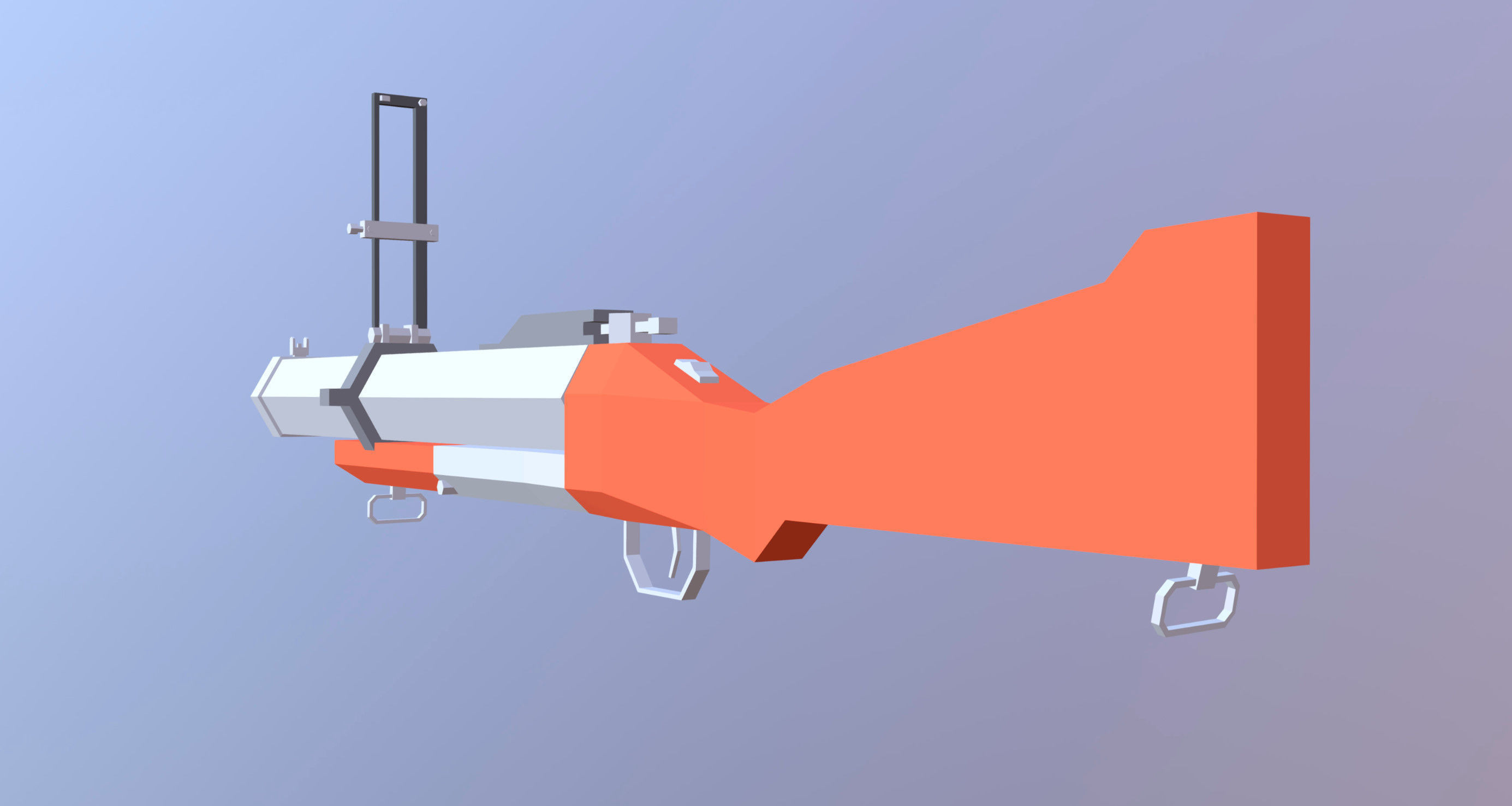M79 Grenade Launcher Low-poly 3D model_2
